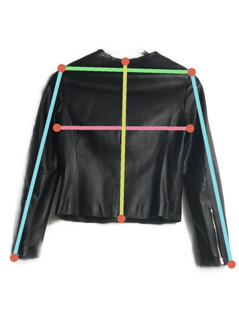 iCB オンワード樫山 本革レザージャケット ライダースジャケット 牛革 
