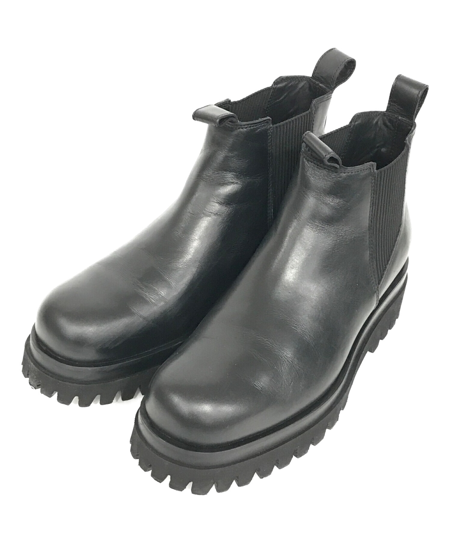 中古・古着通販】COS (コス) レザーチェルシーブーツ ブラック サイズ 