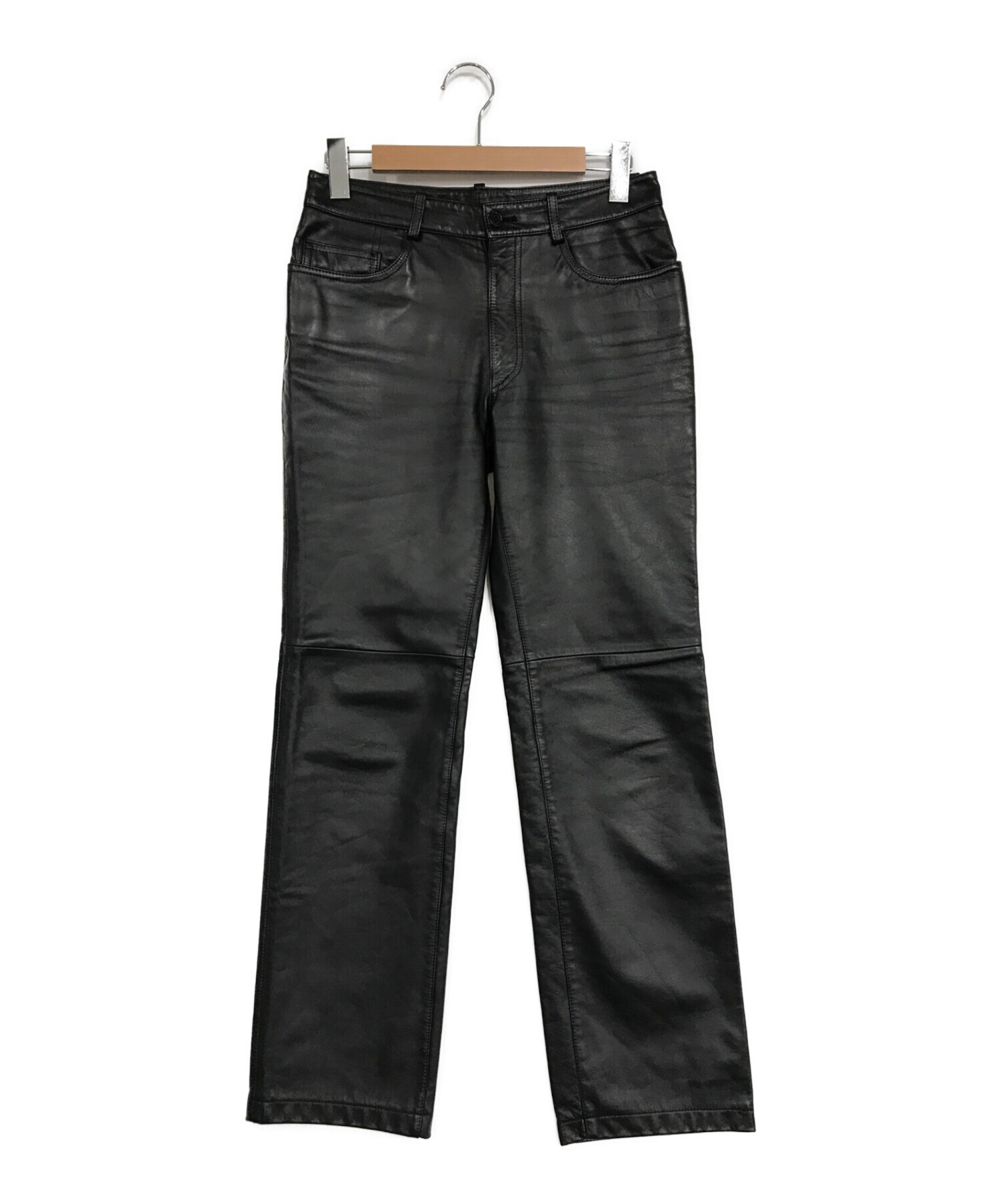 中古・古着通販】PAUL SMITH (ポールスミス) レザーパンツ ブラック 