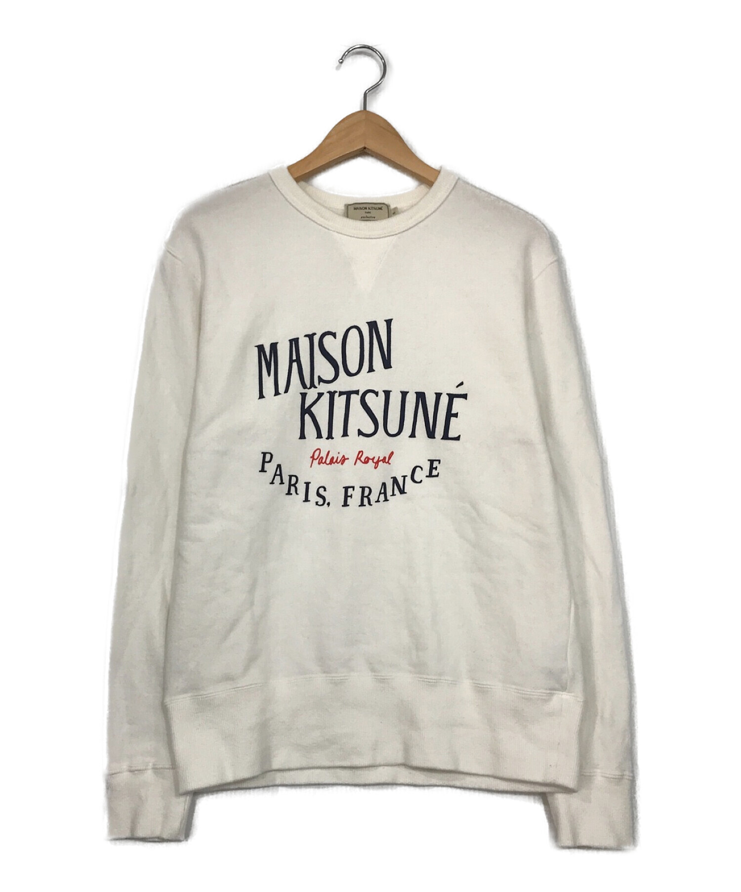 美品　Maison Kitsune スウェッオフホワイト アイボリーXL