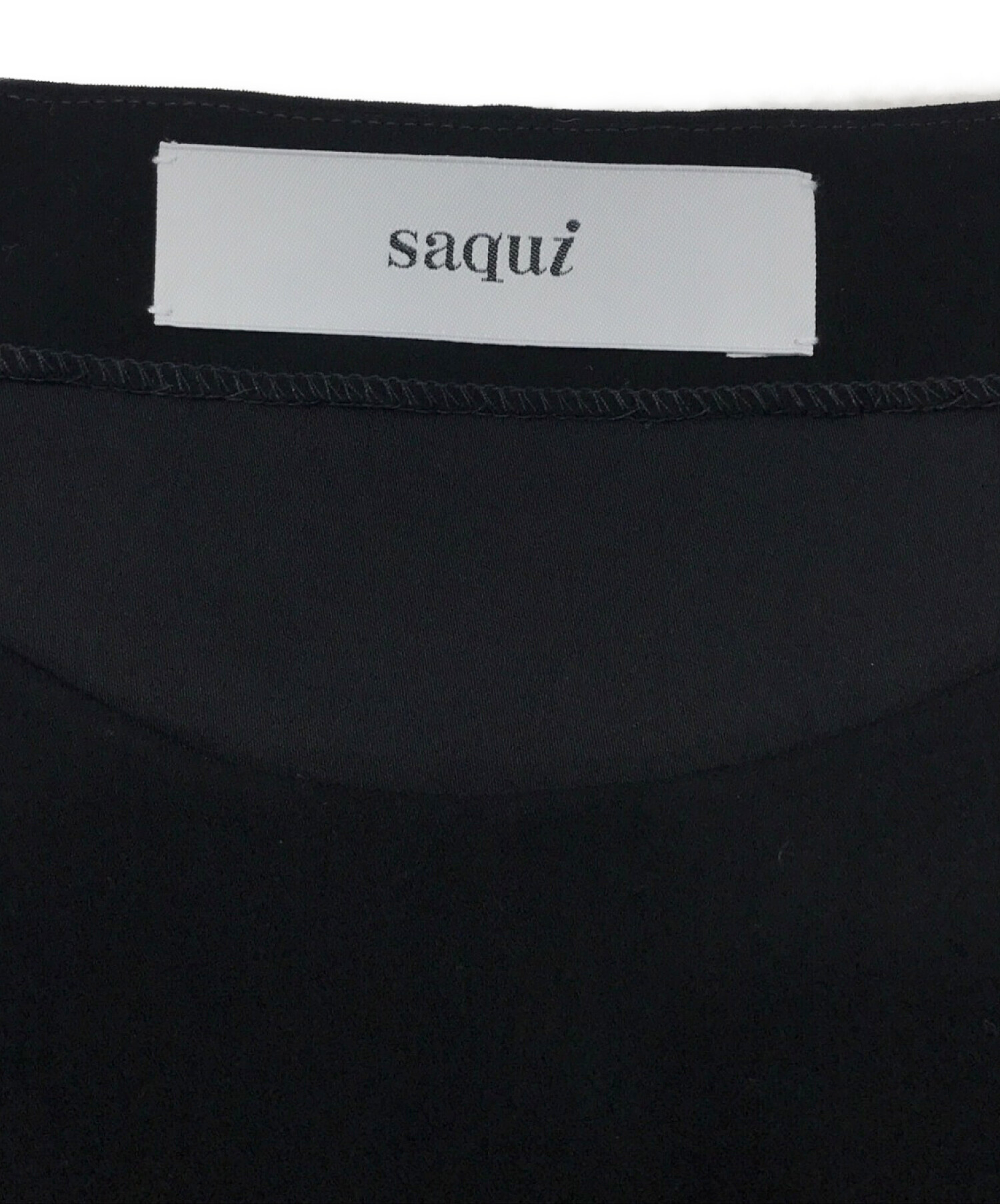 saqui (サキ) ファリエロサルティ地七分袖プルオーバーブラウス ブラック サイズ:SIZE　36