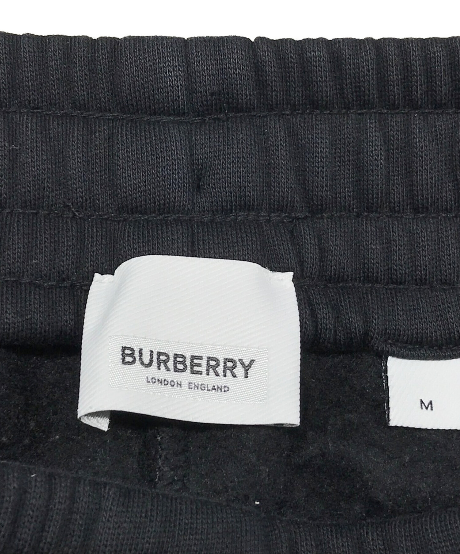 BURBERRY (バーバリー) ヴィンテージチェックパネルスウェットパンツ ブラック サイズ:SIZE　M
