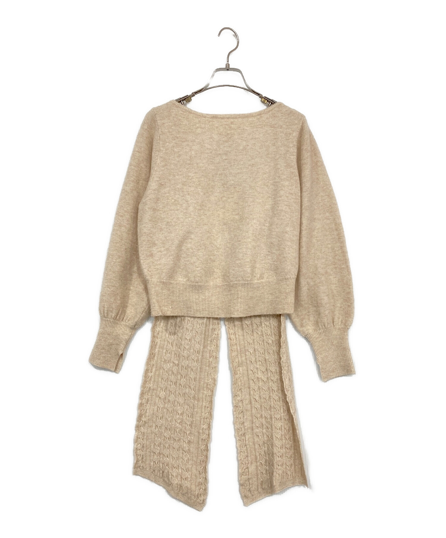 HER LIP TO (ハーリップトゥ) Cable Stole Knit Pullover ベージュ サイズ:SIZE M
