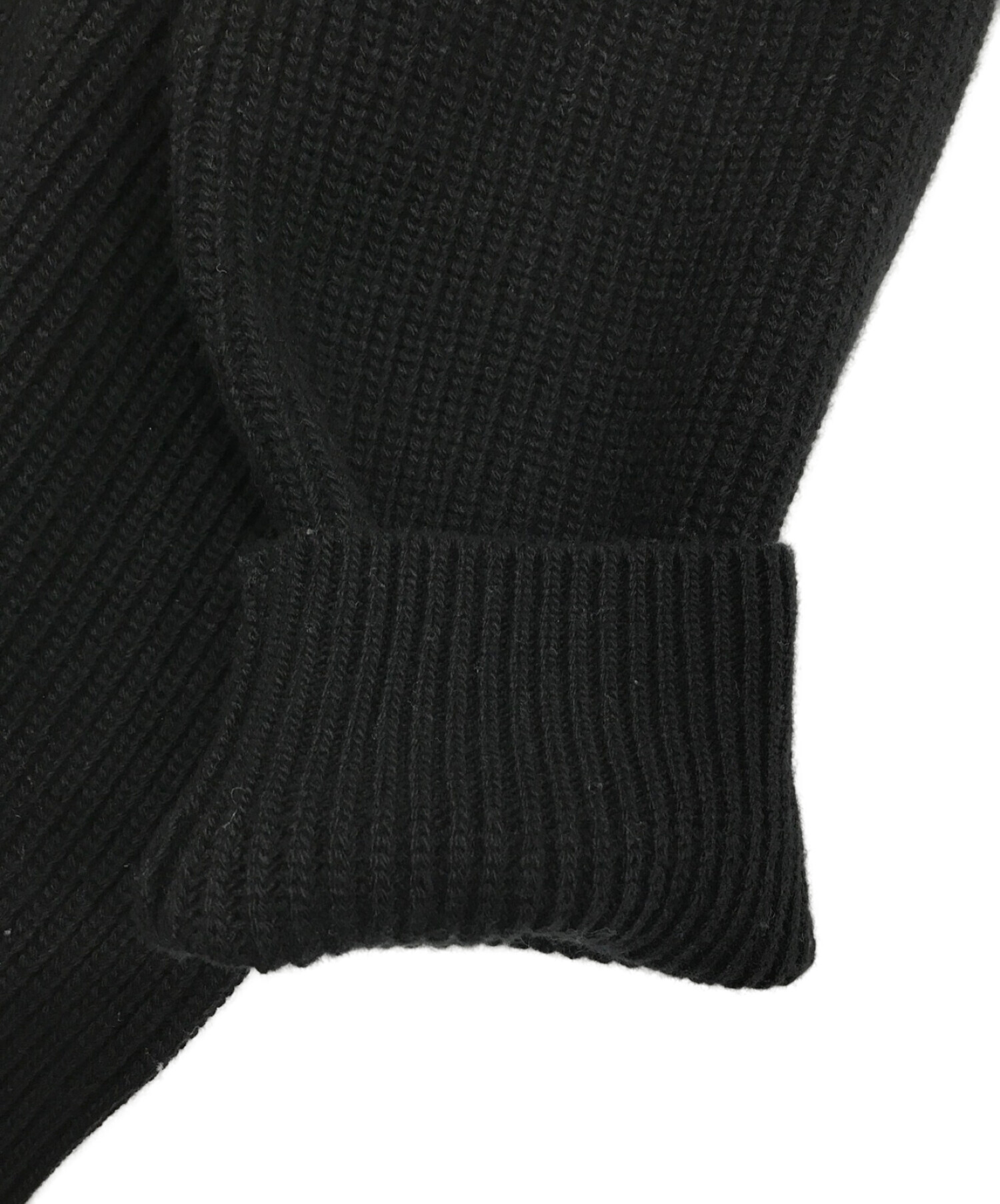 CELINE (セリーヌ) オーバーサイズリブ編みウールニットセーター ブラック サイズ:SIZE M