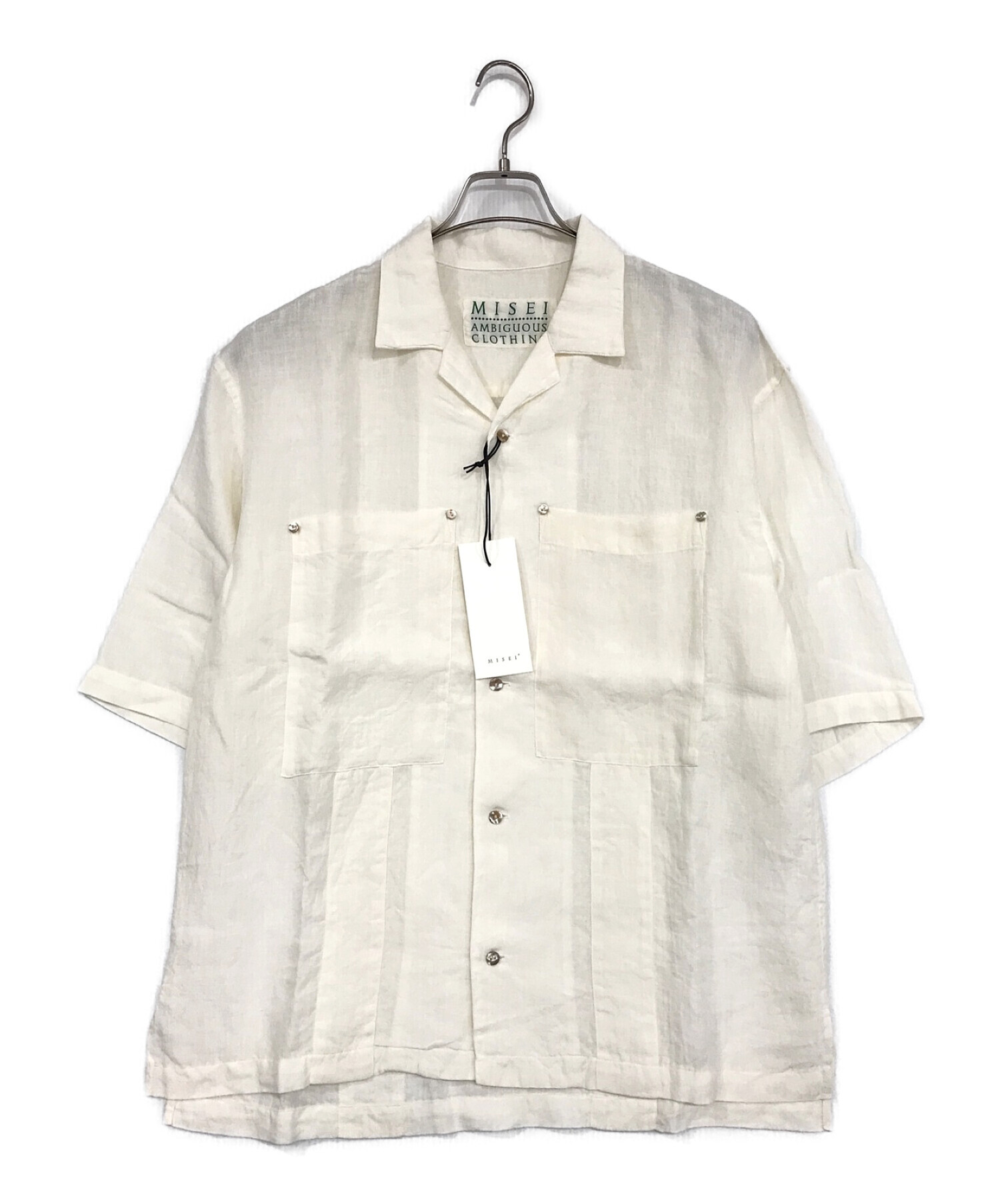 中古・古着通販】MISEI (ミセイ) Linen Open Collar Shirt アイボリー 