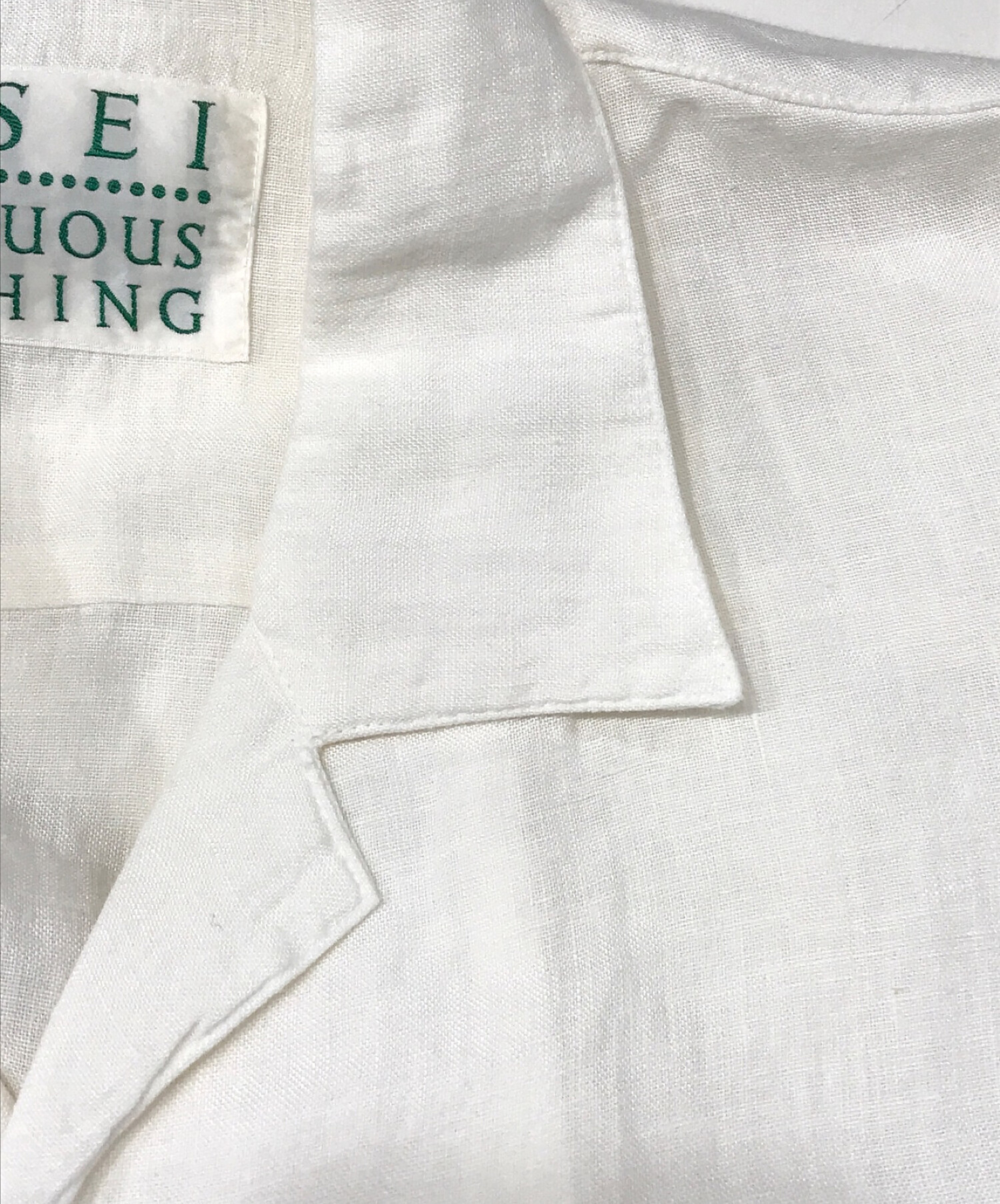 中古・古着通販】MISEI (ミセイ) Linen Open Collar Shirt アイボリー 