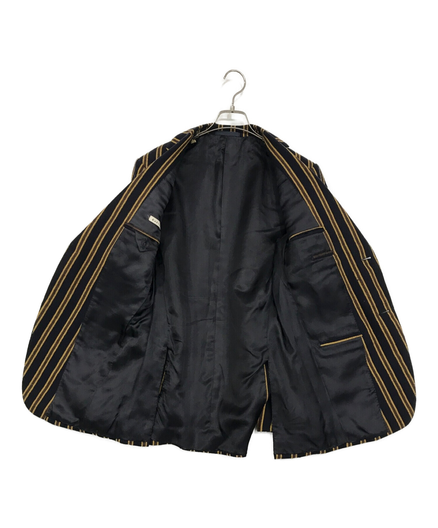 中古・古着通販】CARUSO (カルーゾ) ストライプ2Bジャケット ネイビー 
