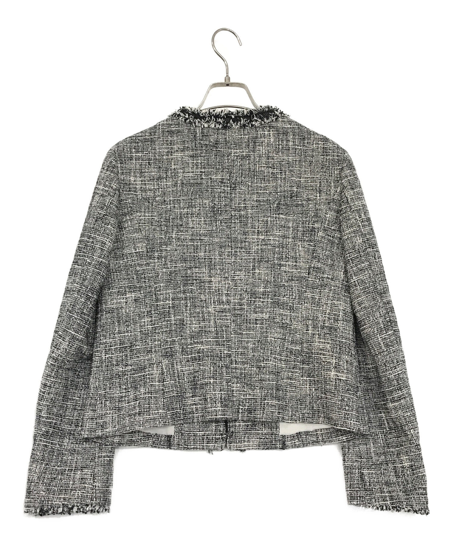 中古・古着通販】23区 (ニジュウサンク) ノーカラーツイードジャケット 
