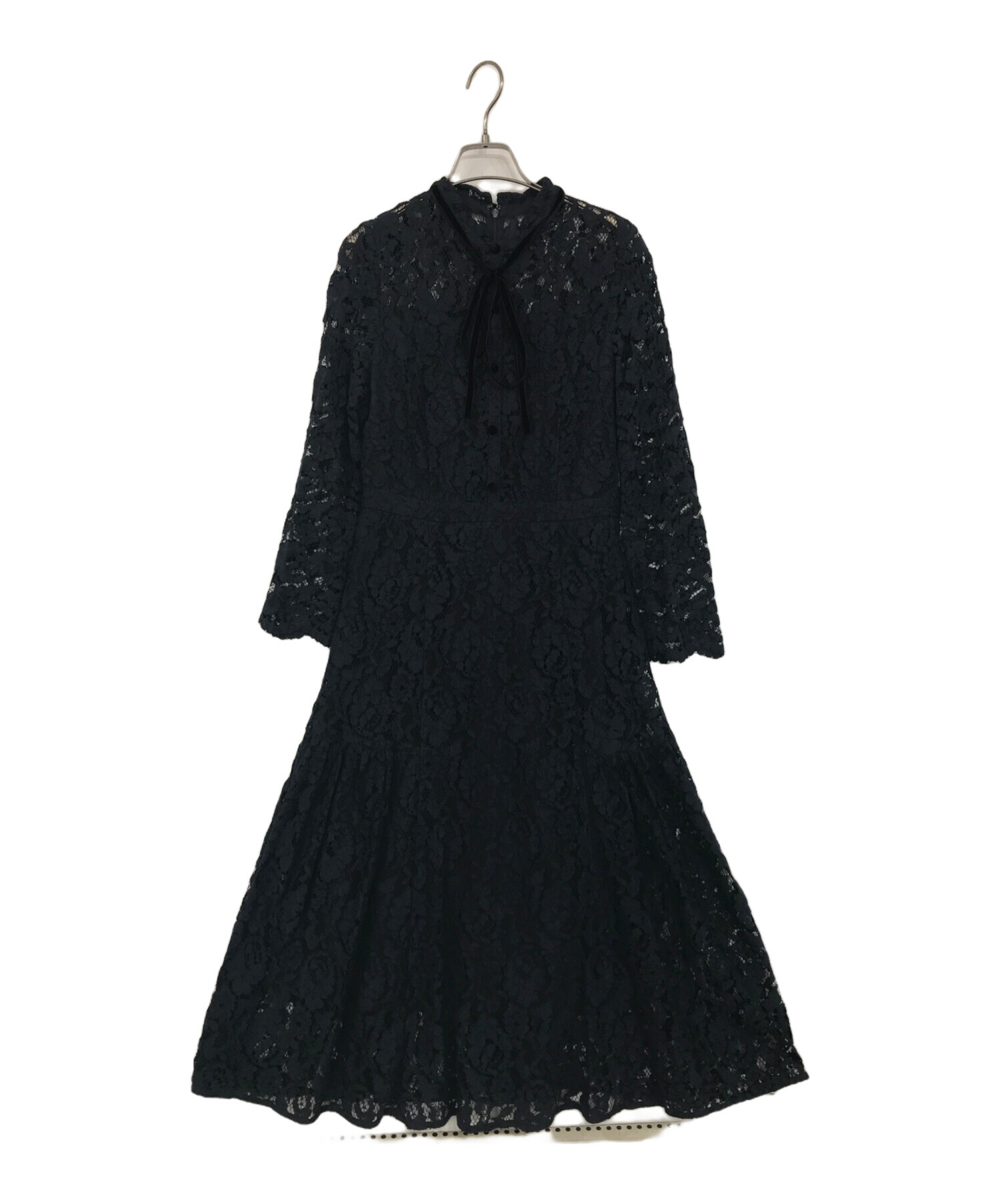 セルフォードボウタイレースワンピースネイビー36