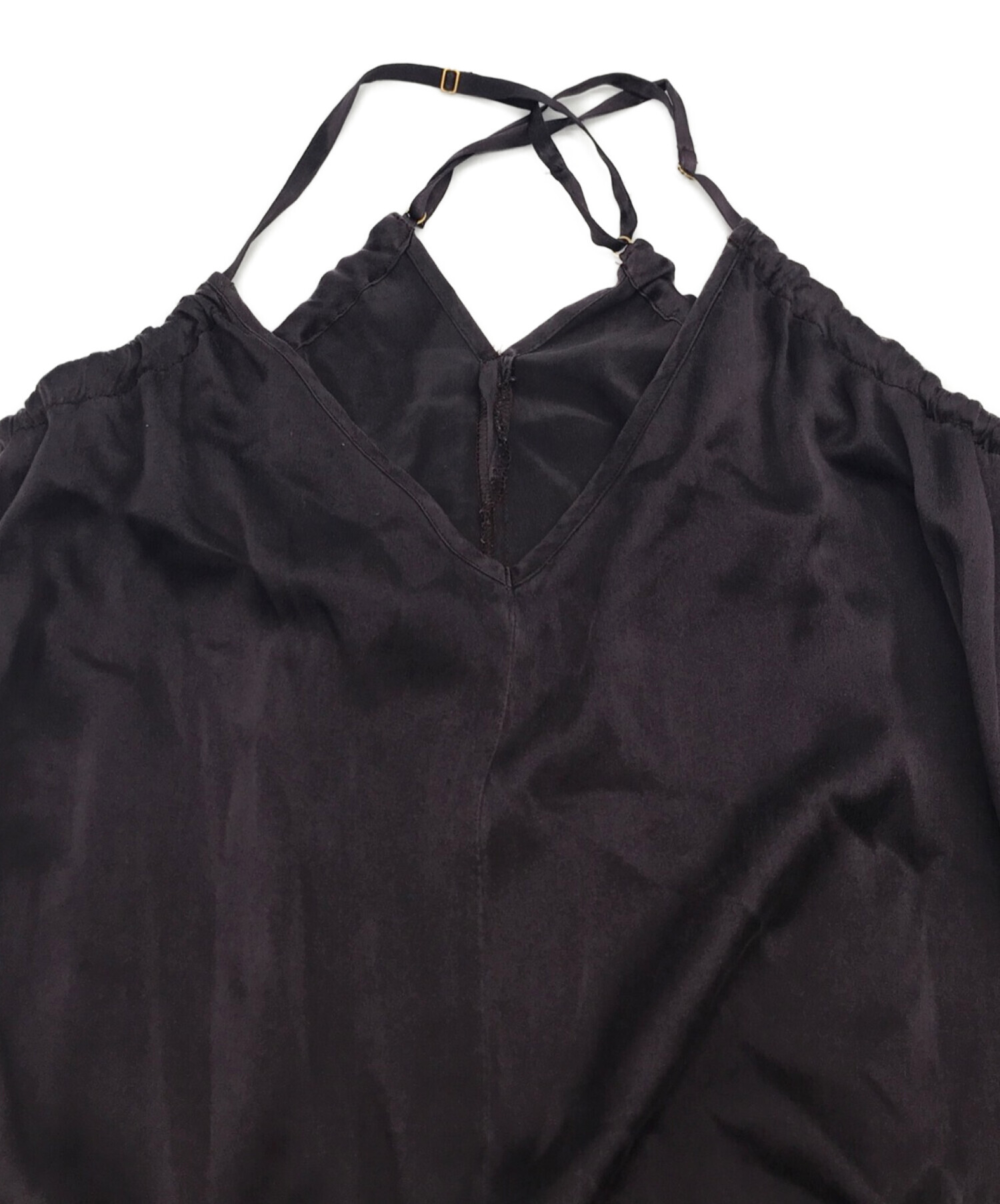 MUSE de Deuxieme Classe (ミューズ ドゥーズィエム クラス) Col Pierrot CAMI DRESS シルク  キャミドレス キャミソールワンピース パープル サイズ:Free