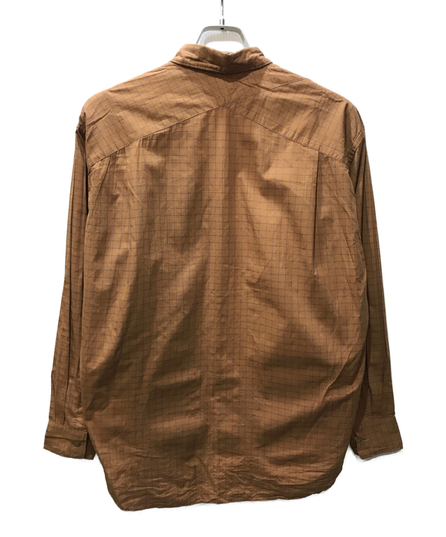 ULTERIOR (アルテリア) OVERLAID CHECK SHIRT オーバー チェックシャツ ブラウン サイズ:3