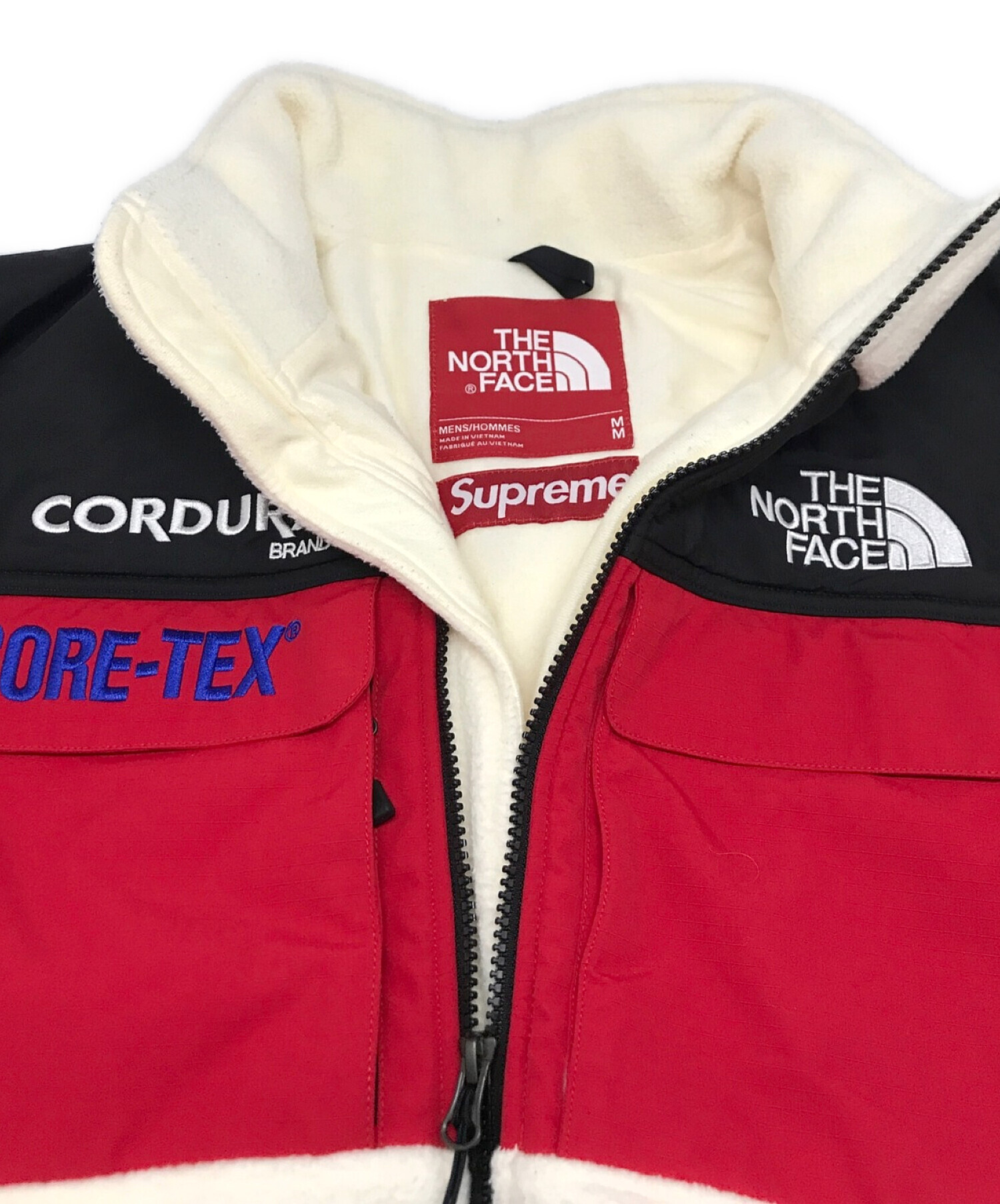 Supreme × THE NORTH FACE (シュプリーム × ザノースフェイス) Expedition Fleece Jacket  エクスペディション フリース ジャケット ホワイト×レッド サイズ:M