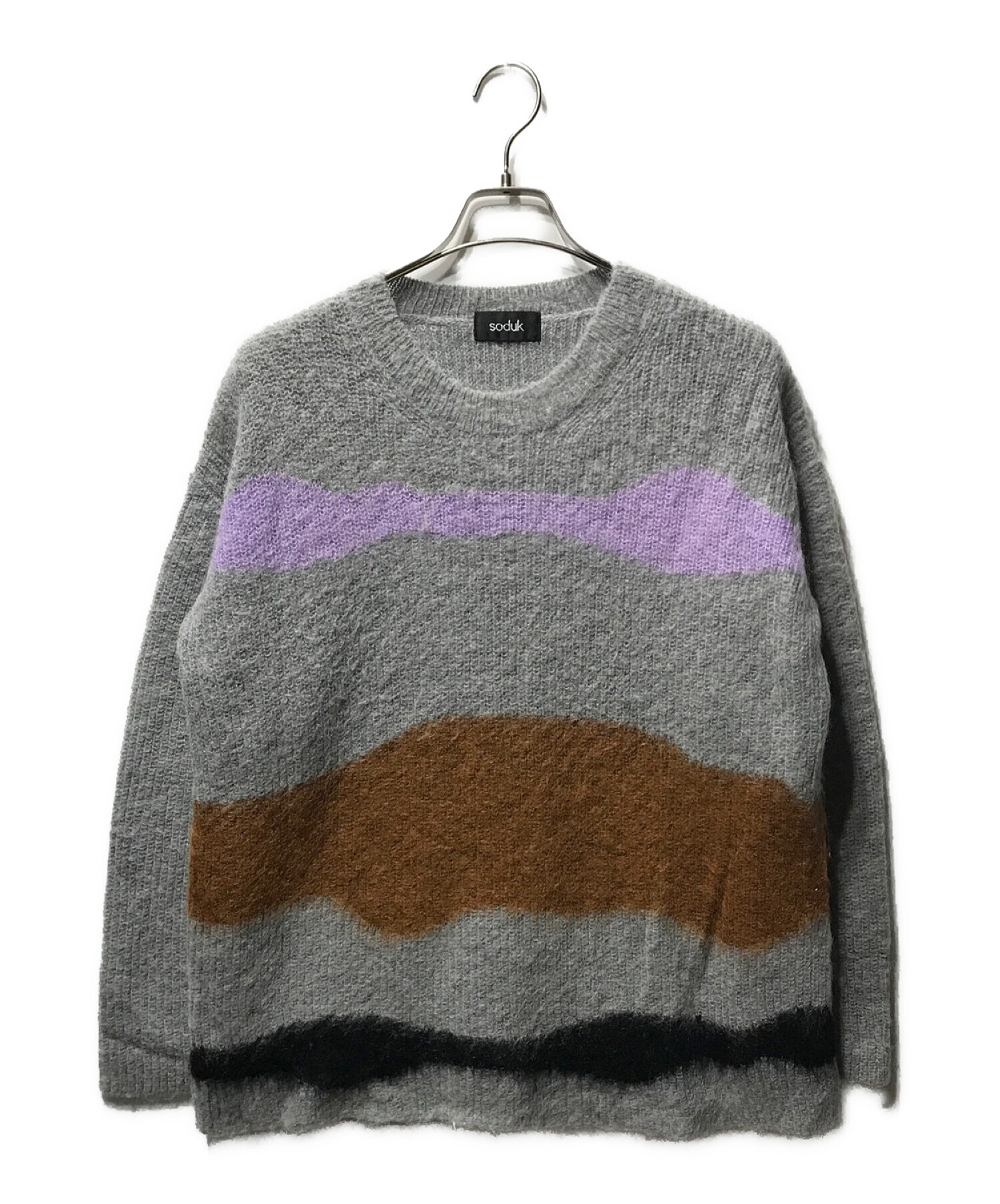 モヘアニット値下げ soduk drawing knit top gray - ニット/セーター