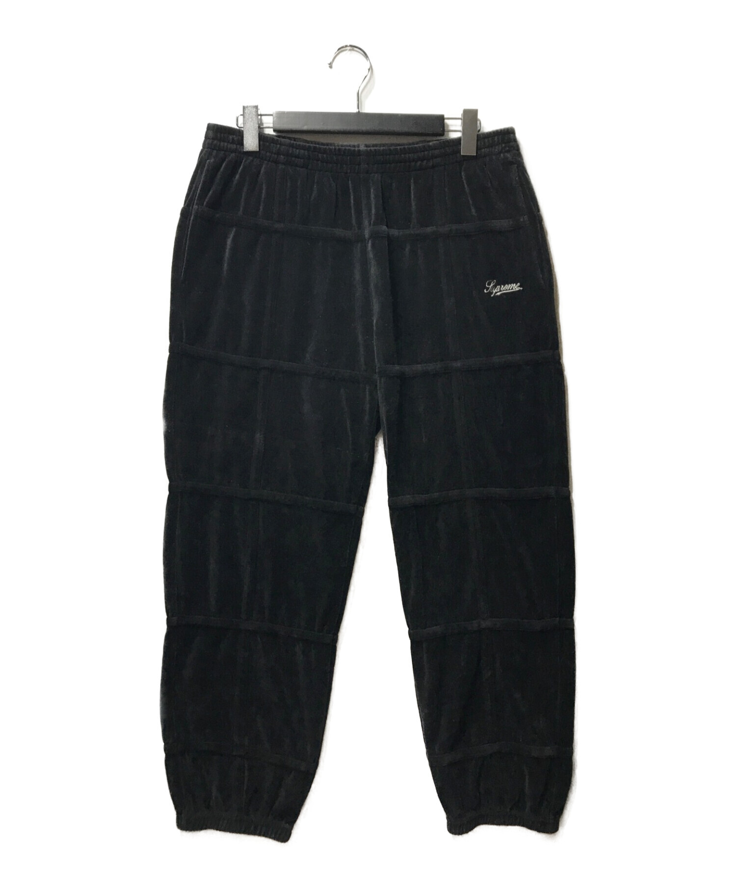 supreme grid taping velour pant