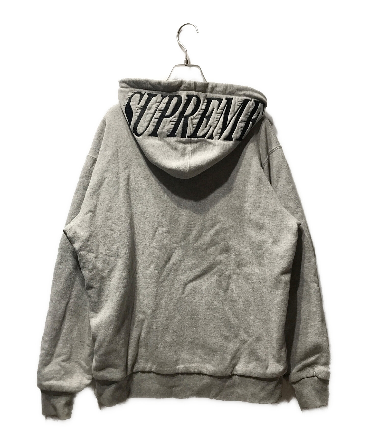 SUPREME (シュプリーム) Kings Thermal Zip hoodie ジップ パーカー 刺繍 グレー サイズ:L
