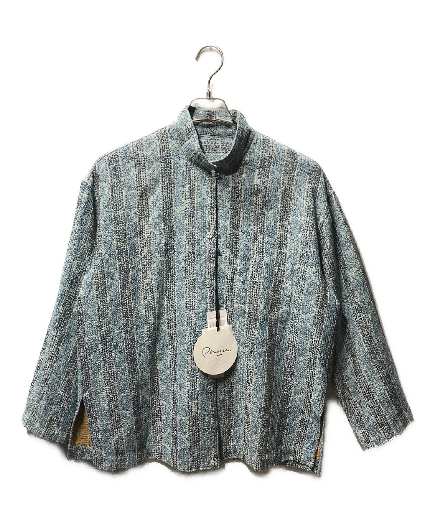 Pheeta (フィータ) Paulaシャツジャケット スタンドカラー PH22SS-06 ブルー サイズ:Ｆ