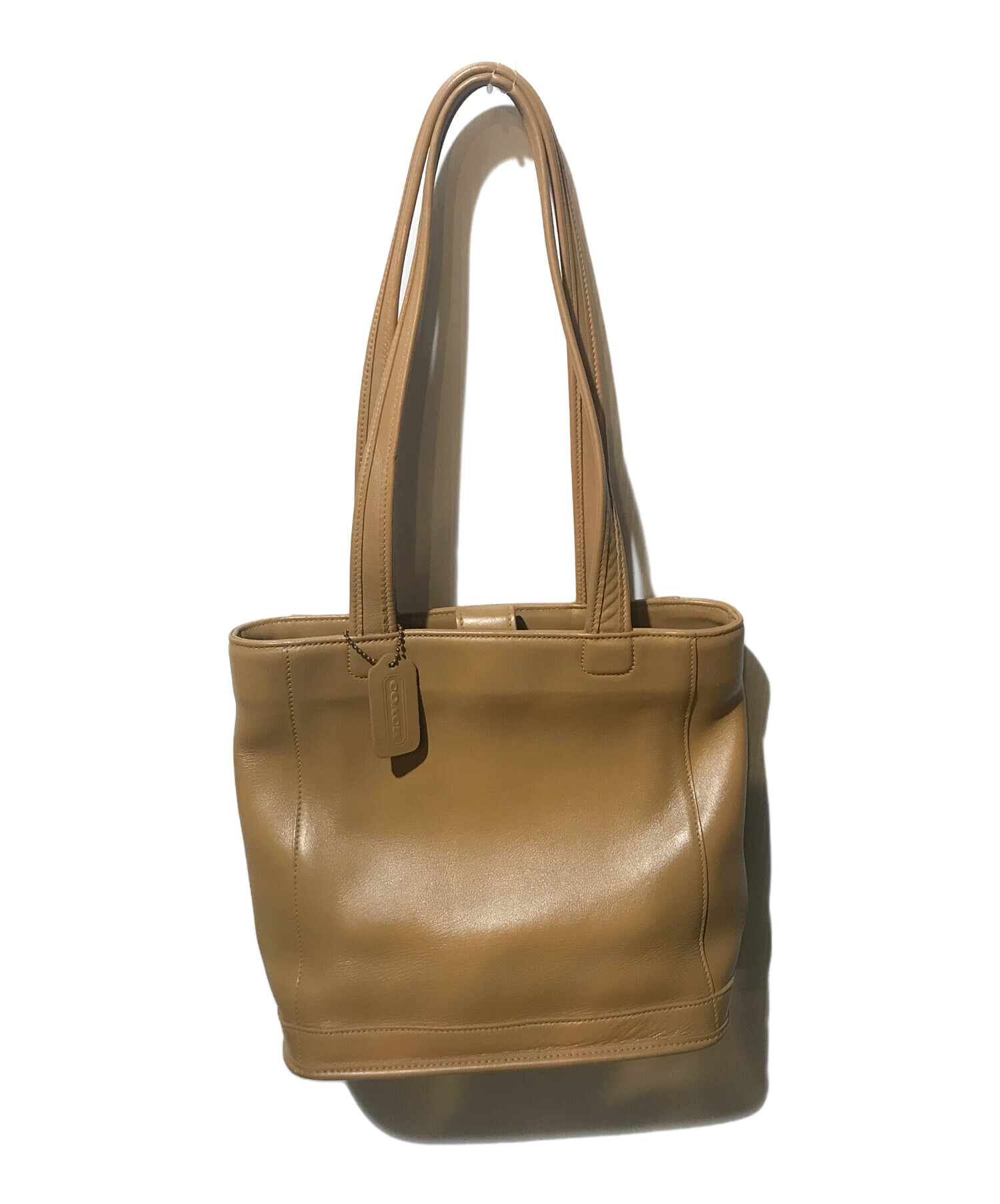 中古・古着通販】COACH (コーチ) レザーハンドバッグ ベージュ 
