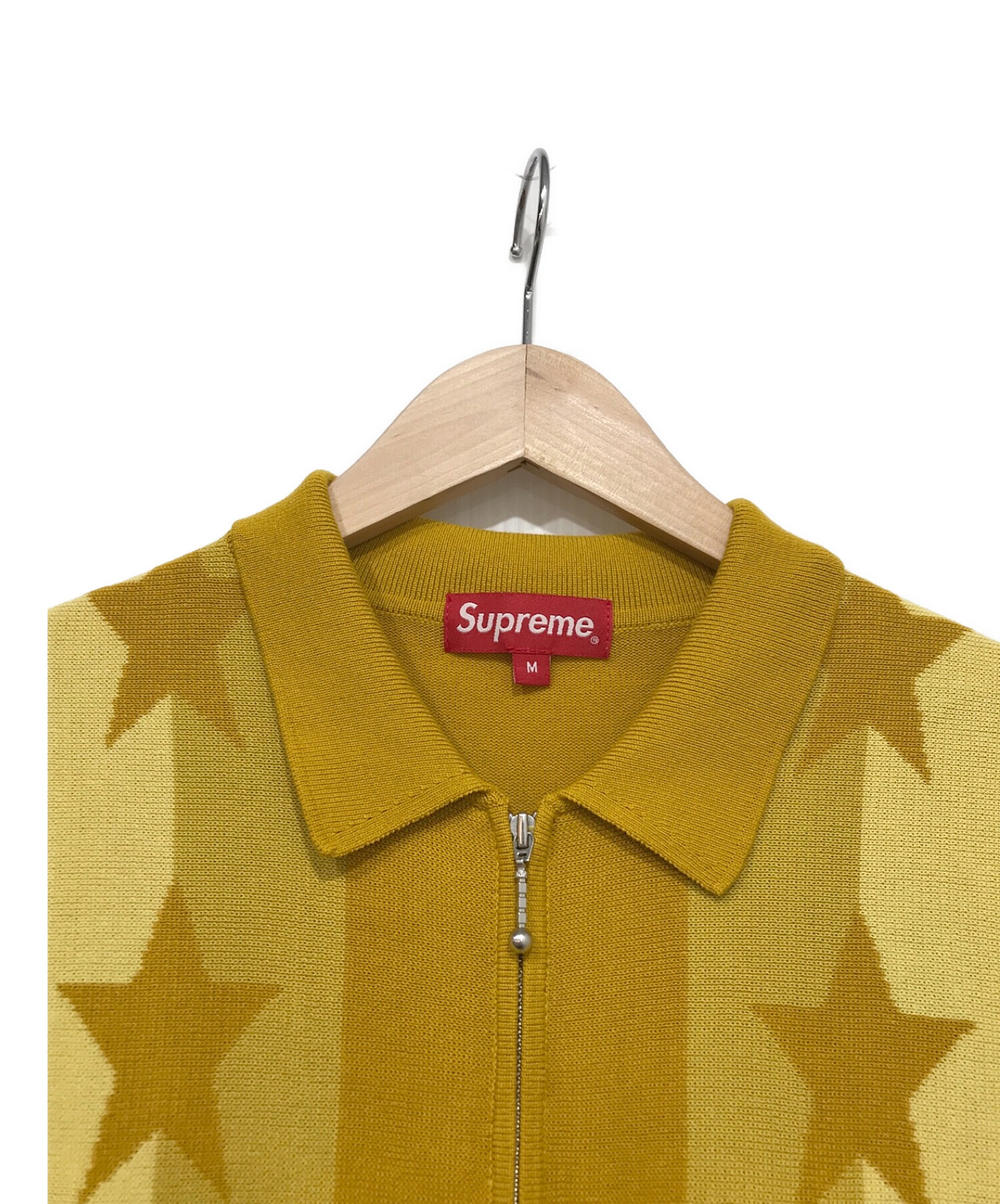 SUPREME (シュプリーム) Stars Zip Up Sweater Polo イエロー サイズ:M