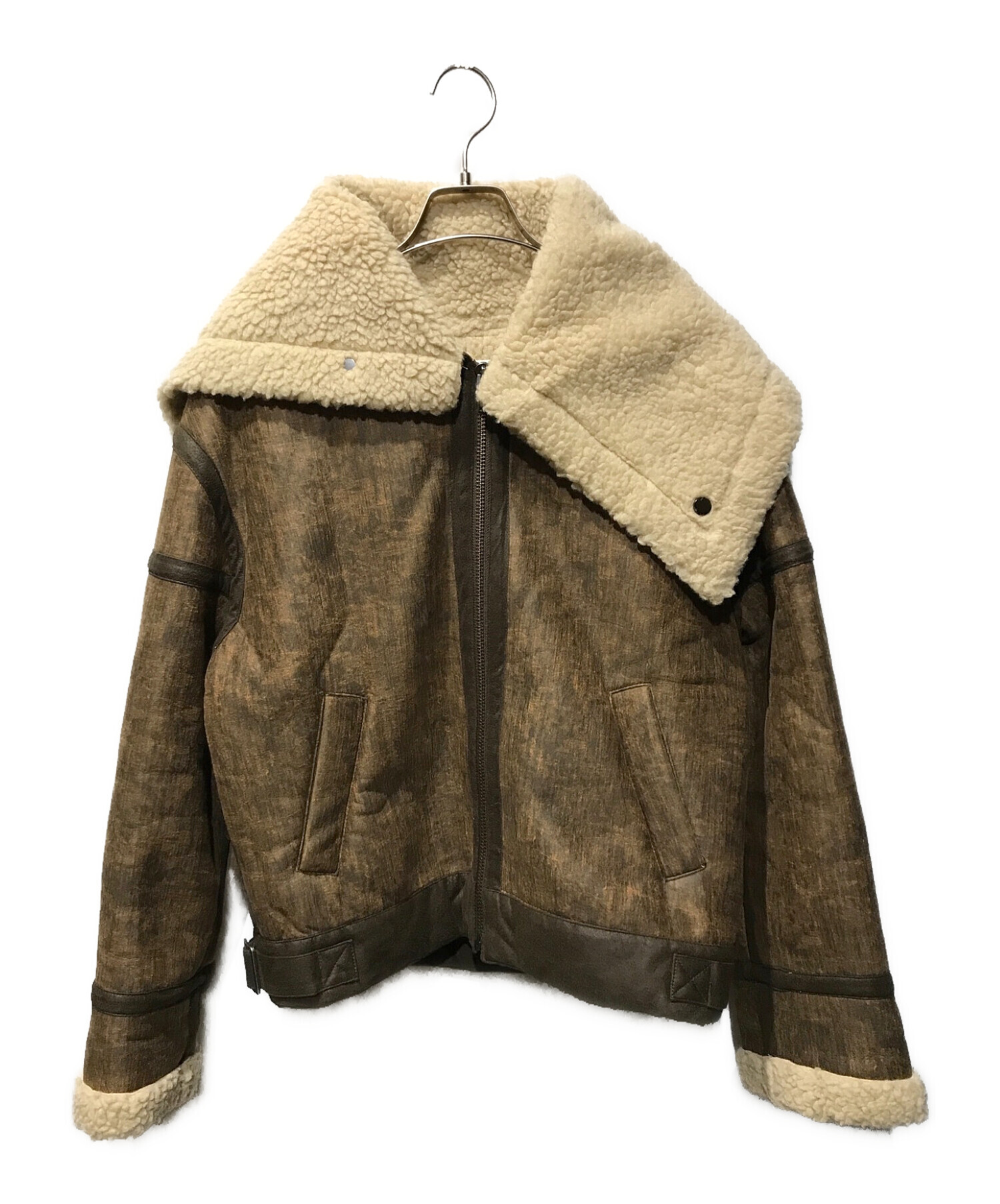中古・古着通販】PERVERZE (パーバーズ) Bias Collar Shearling Mouton 