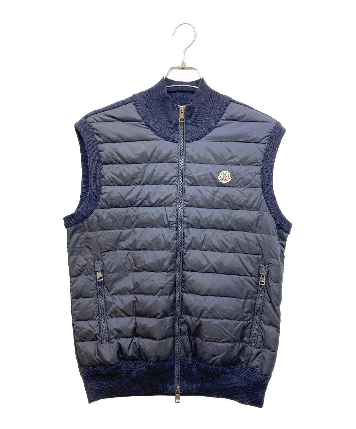 モンクレールニットダウンベスト ネイビー