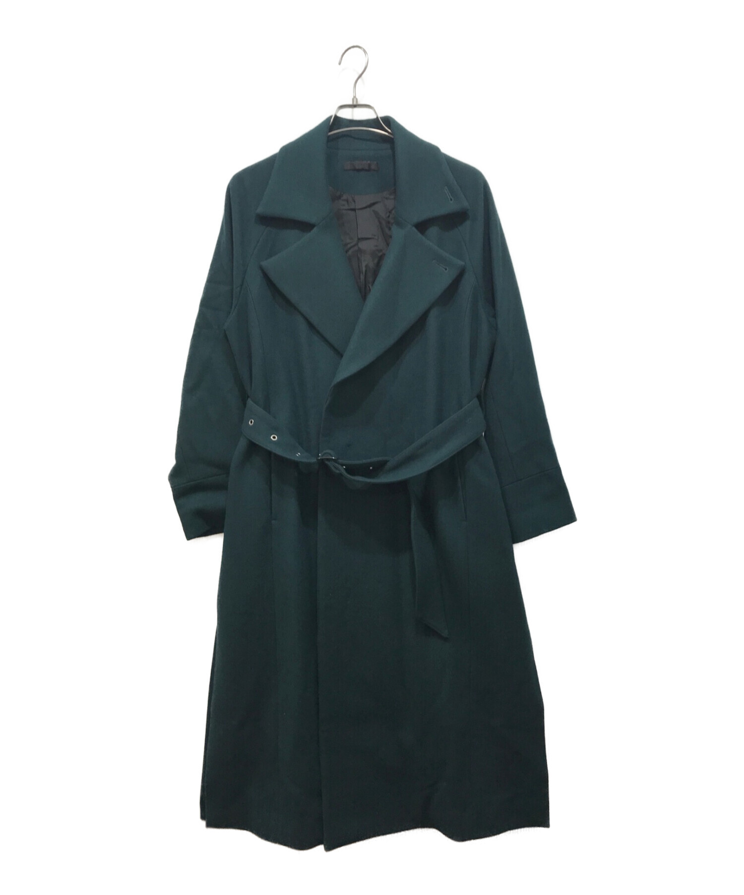 中古・古着通販】juha (ユハ) ロングベルテッドコート グリーン サイズ 