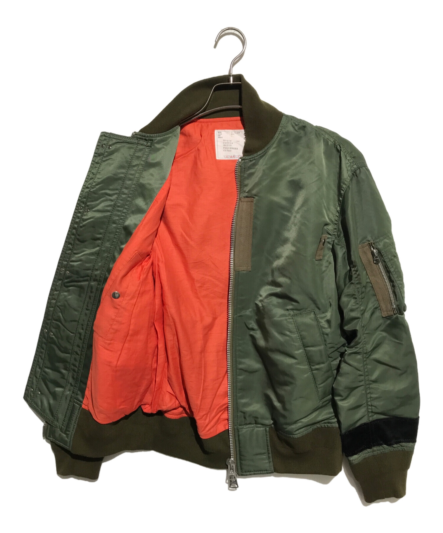 中古・古着通販】sacai (サカイ) MA-1ジャケット カーキ サイズ:1 