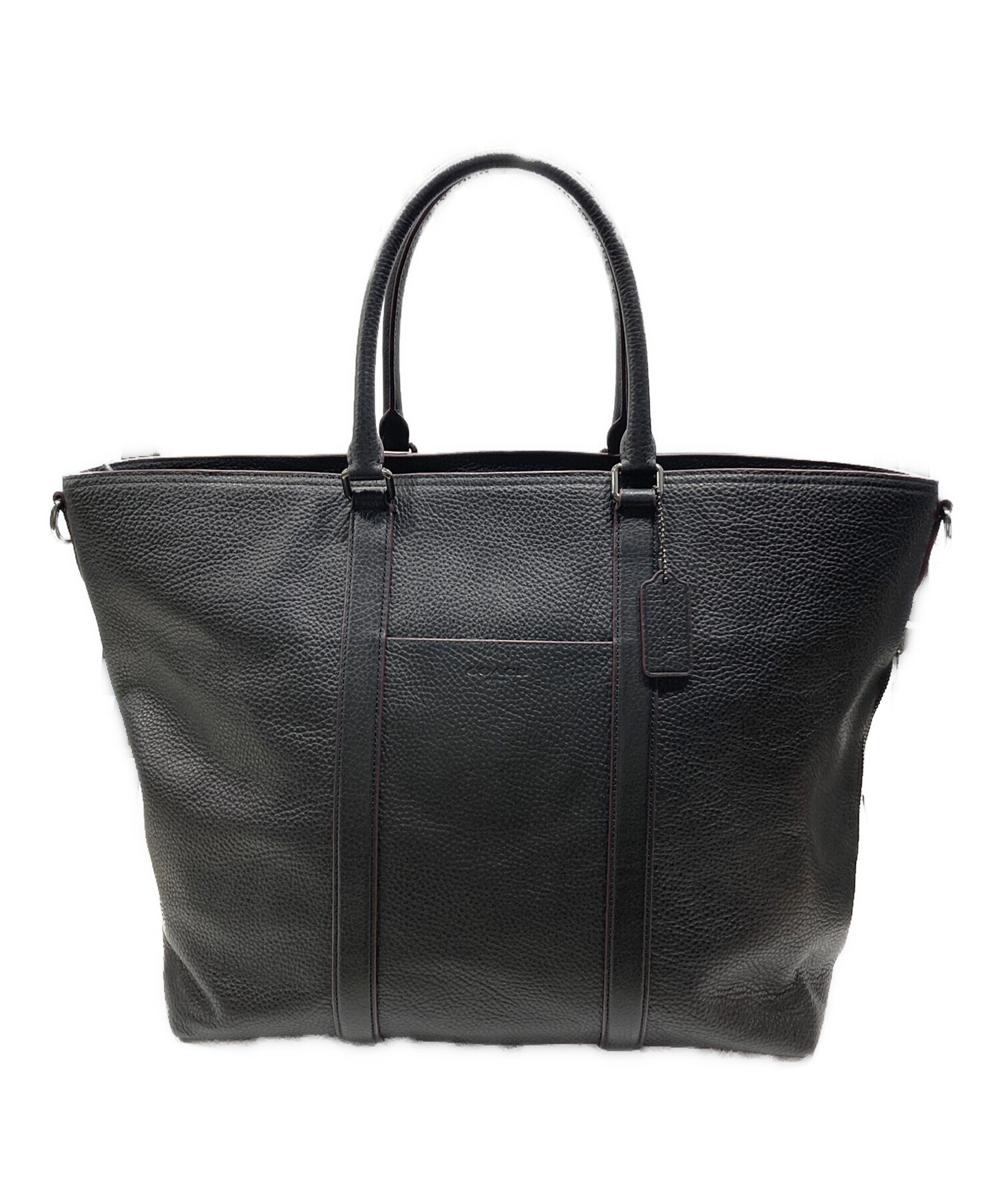 COACH F78768 どぎつく ブラック ペプルドレザー2WAYトートバッグ
