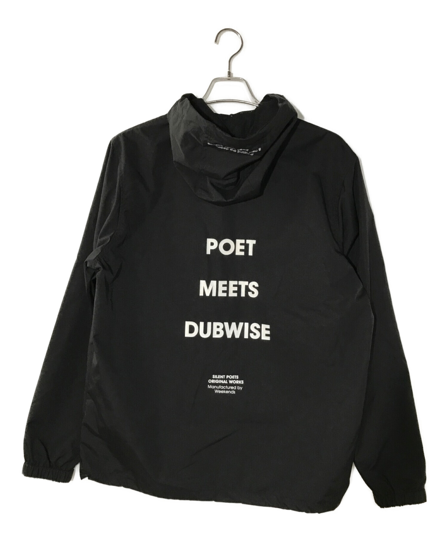 POET MEETS DUBWISE (ポエットミーツダブワイズ) ナイロンアノラックパーカー ブラック サイズ:M