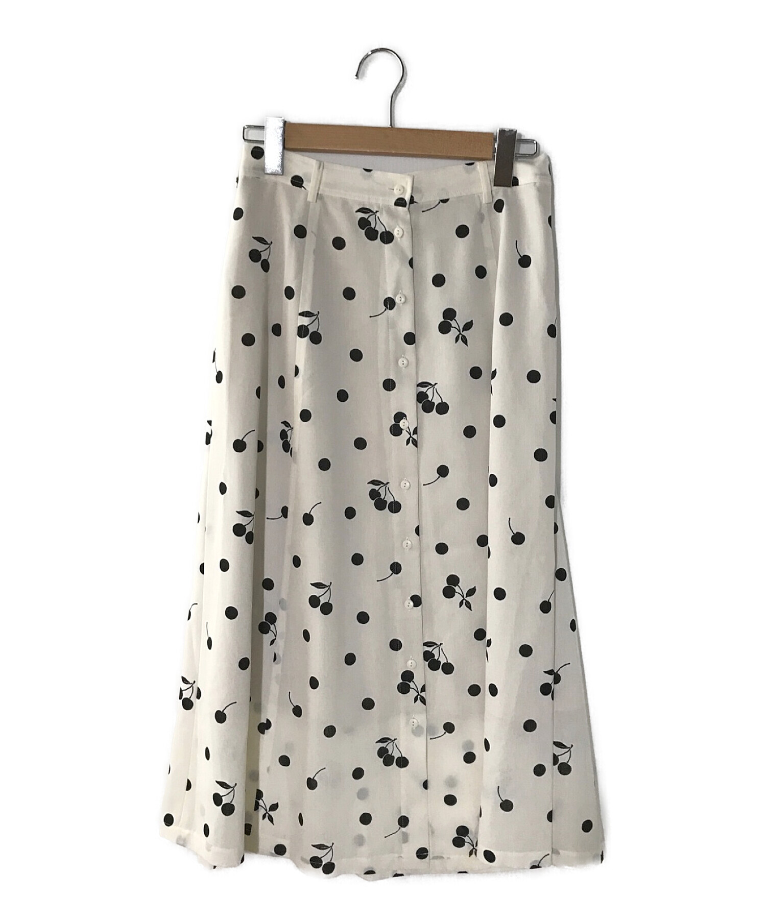 IENA (イエナ) sese チェリー柄フレアースカート アイボリー サイズ:40