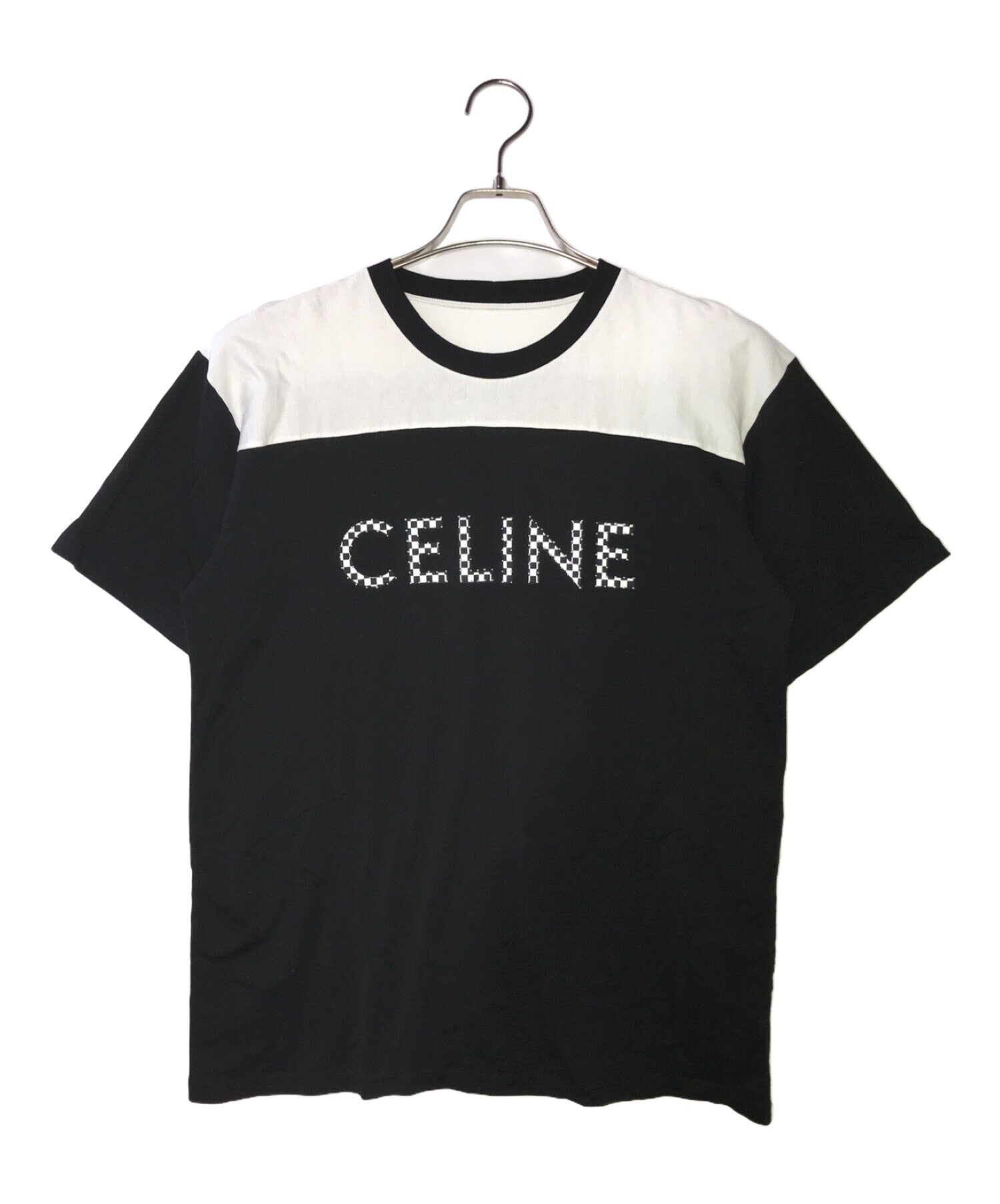 中古・古着通販】CELINE (セリーヌ) スタッズチェックロゴTシャツ 