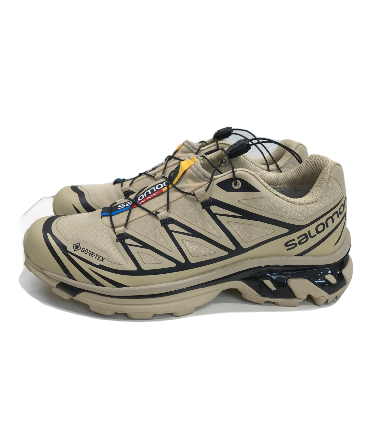 Salomon サロモン スニーカー 25cm ベージュx茶 水っぽい 【古着】【中古】 