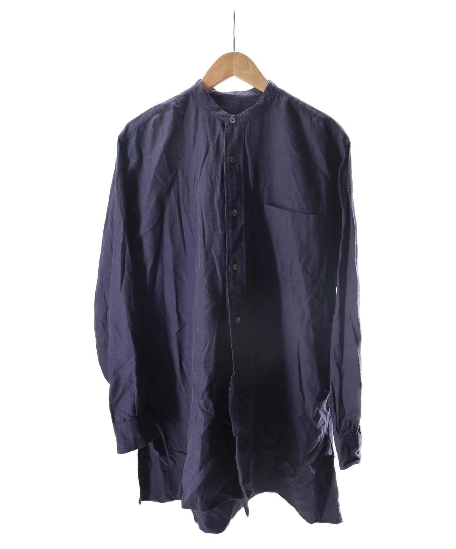 COMOLI (コモリ) コットンネルバンドカラーシャツ ネイビー サイズ:2
