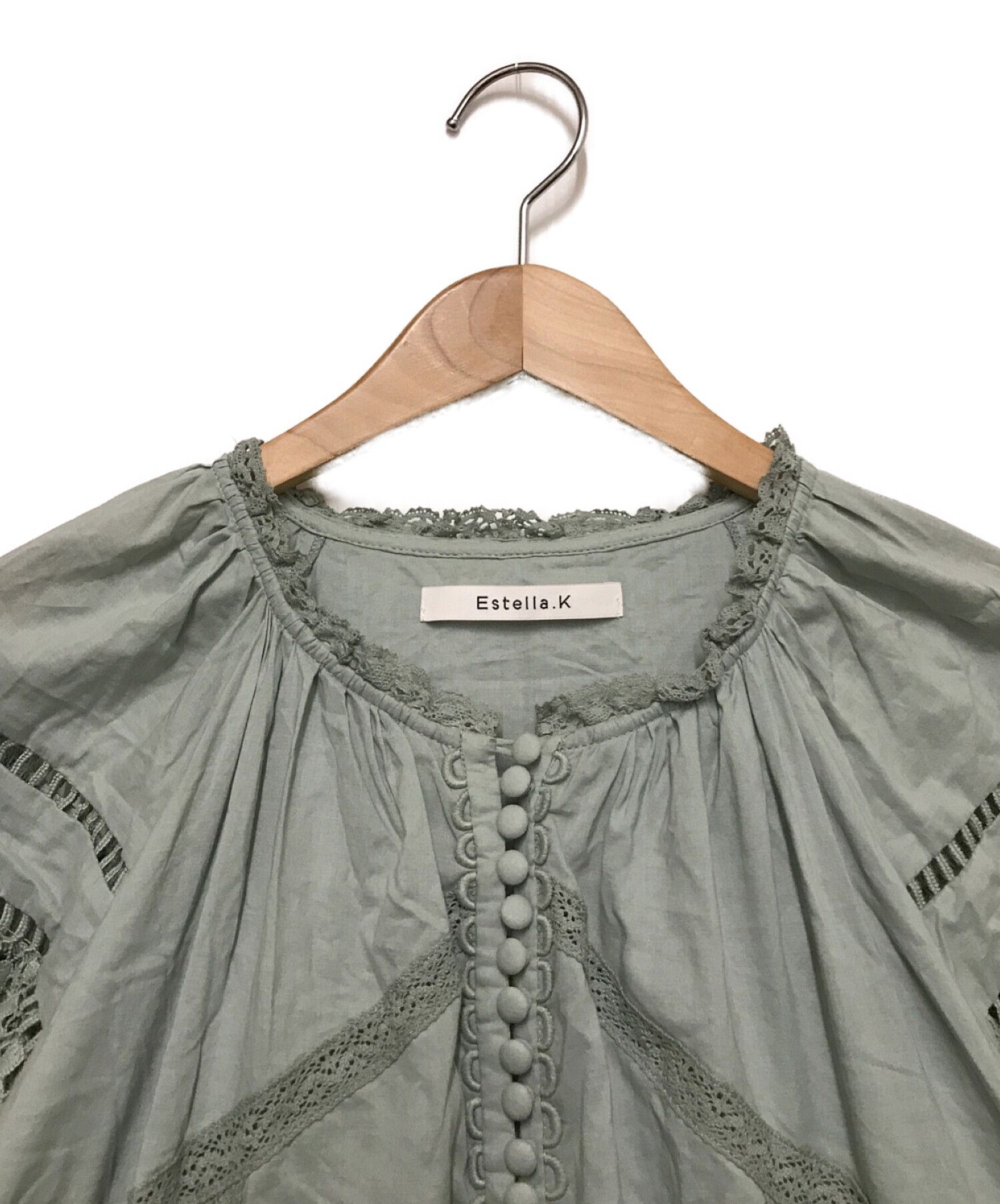 中古・古着通販】Estella.K (エステラケー) Nora Lace Trim Dress 