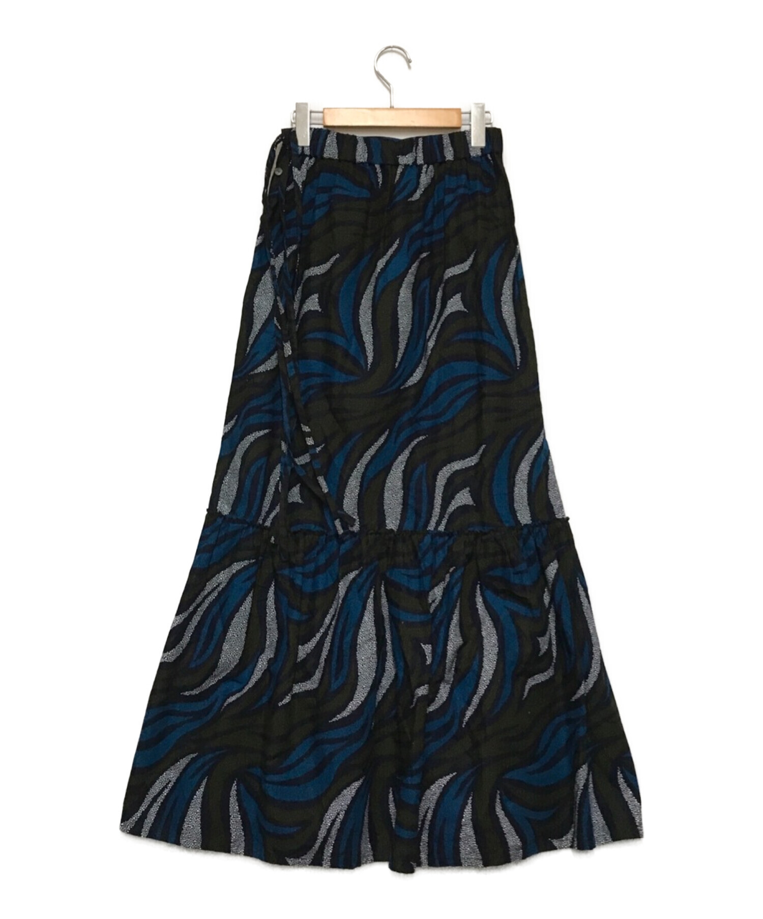 MAISON SPECIAL (メゾンスペシャル) アフリカンバティックプリントマキシスカート ブルー サイズ:FREE