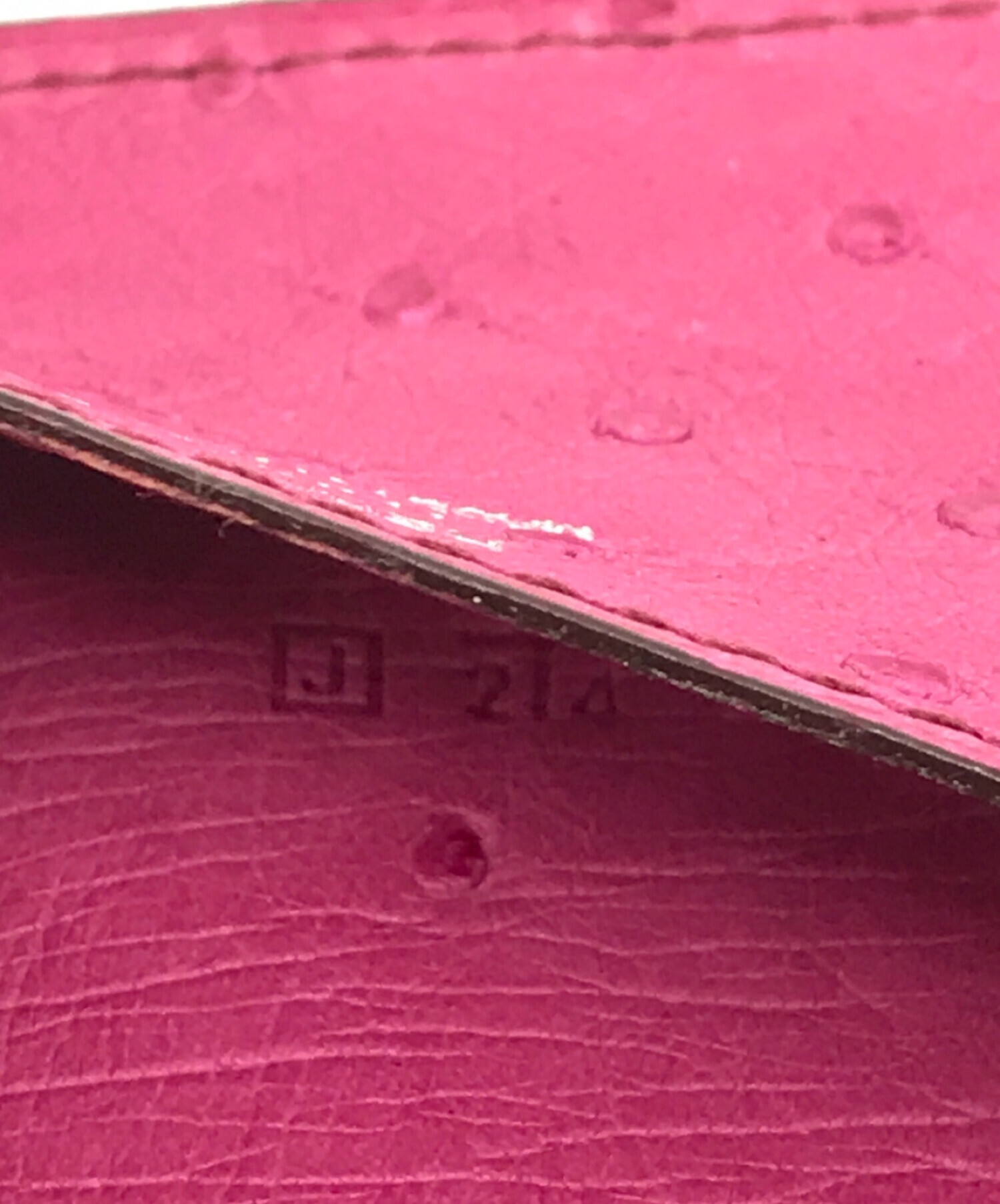 HERMES (エルメス) オーストリッチ手帳カバー ピンク