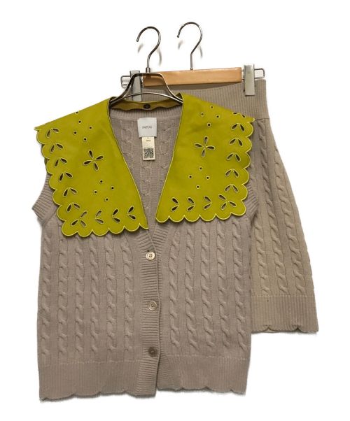 中古・古着通販】patou (パトゥ) セットアップニット ベージュ 