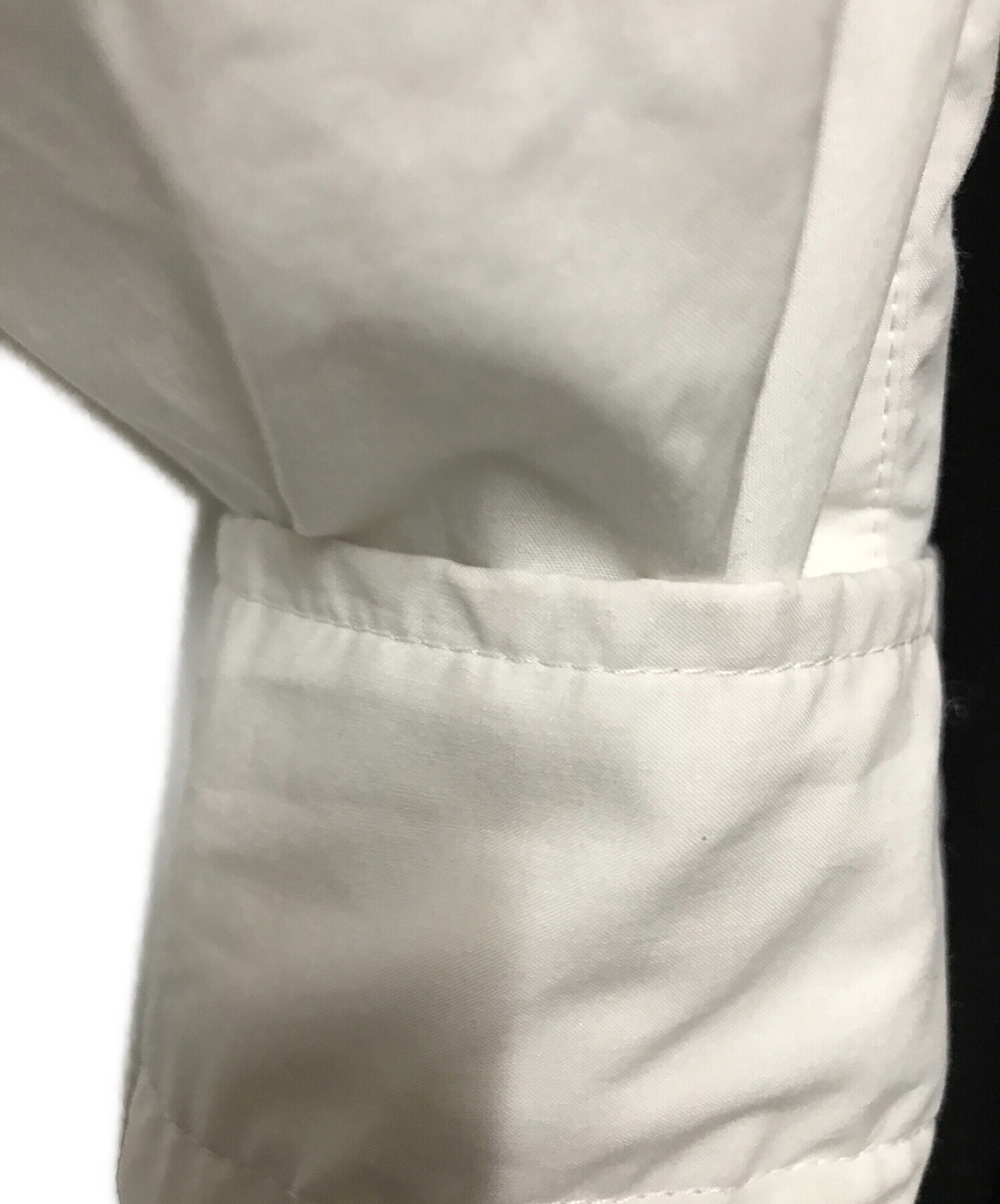ENFOLD (エンフォルド) PEツイル ニットレイヤープリーツ ドレス ホワイト×ブラック サイズ:36