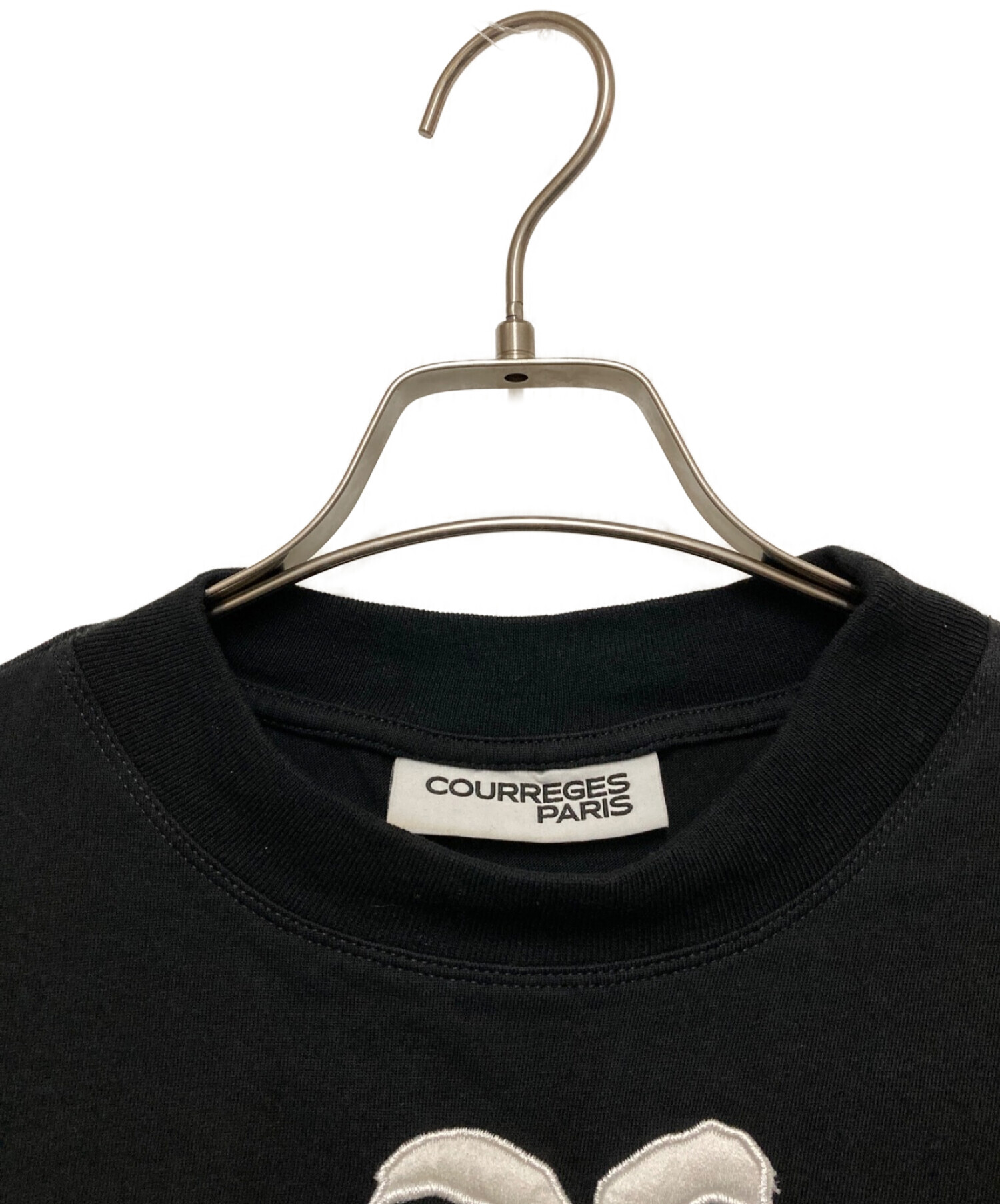 中古・古着通販】courreges (クレージュ) ロゴTシャツ ブラック サイズ 