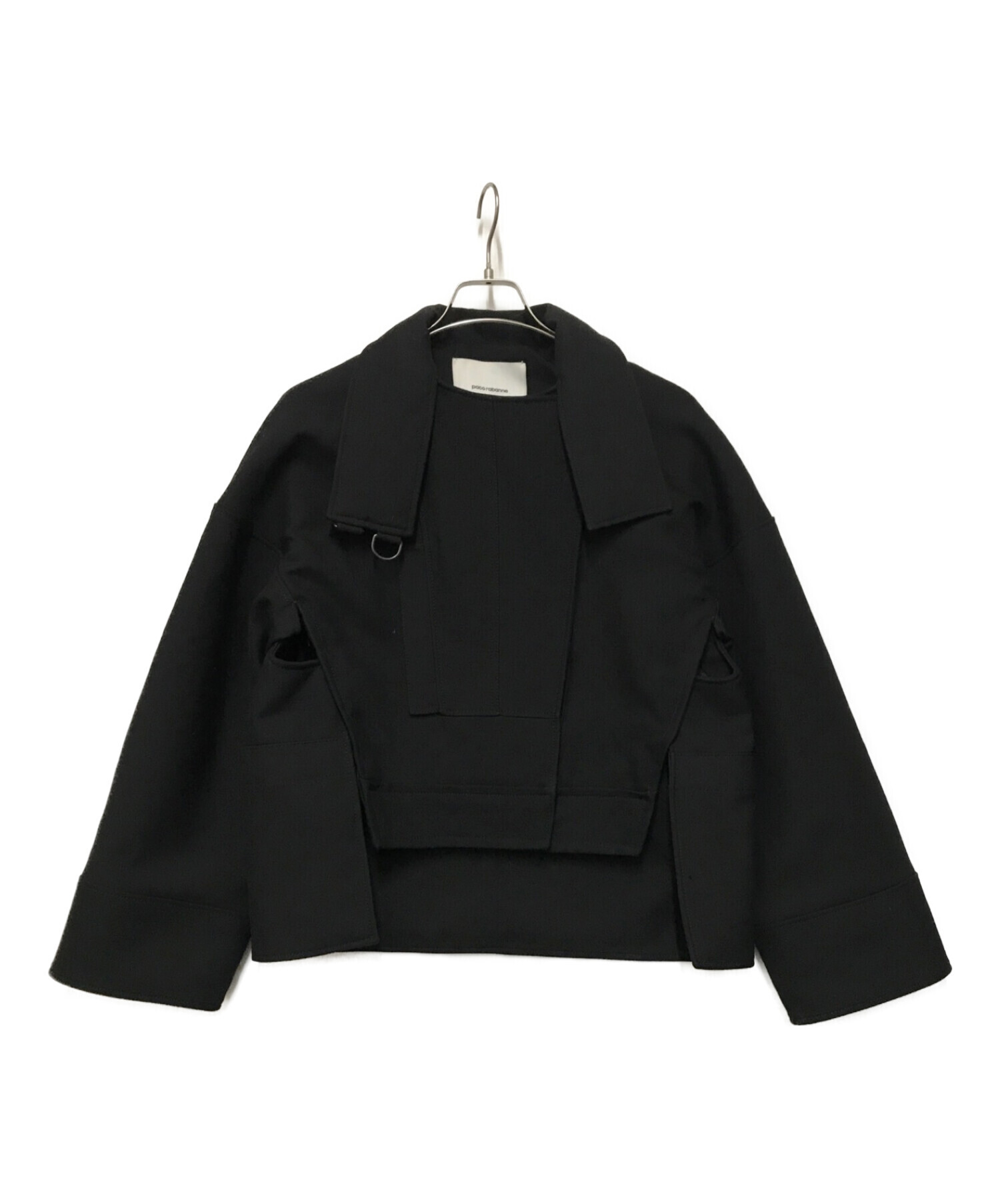 PACO RABANNE (パコラバンヌ) スタンドカラークロップドジャケット ブラック サイズ:34