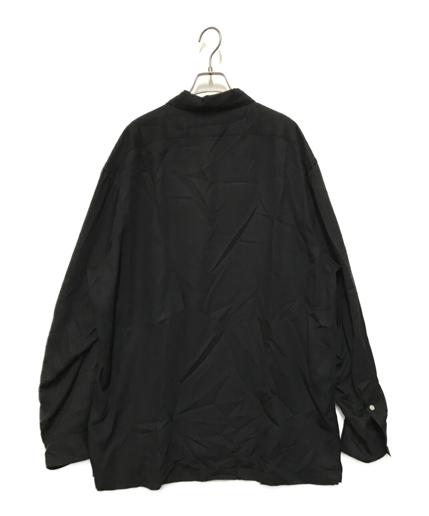 POLO RALPH LAUREN (ポロ・ラルフローレン) レーヨンオープンカラーシャツ ブラック サイズ:XL