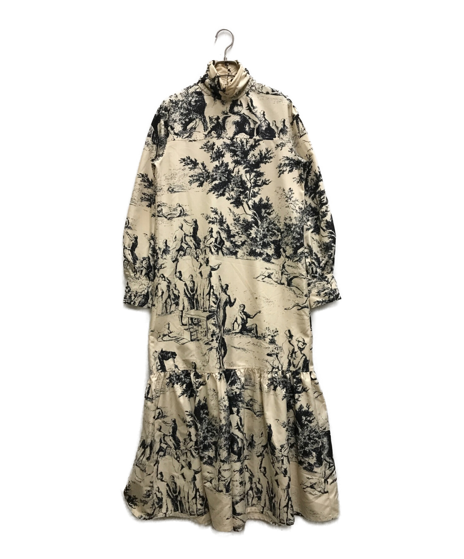 中古・古着通販】JOHN (ジョン) French Scenic Printed Dress ベージュ 