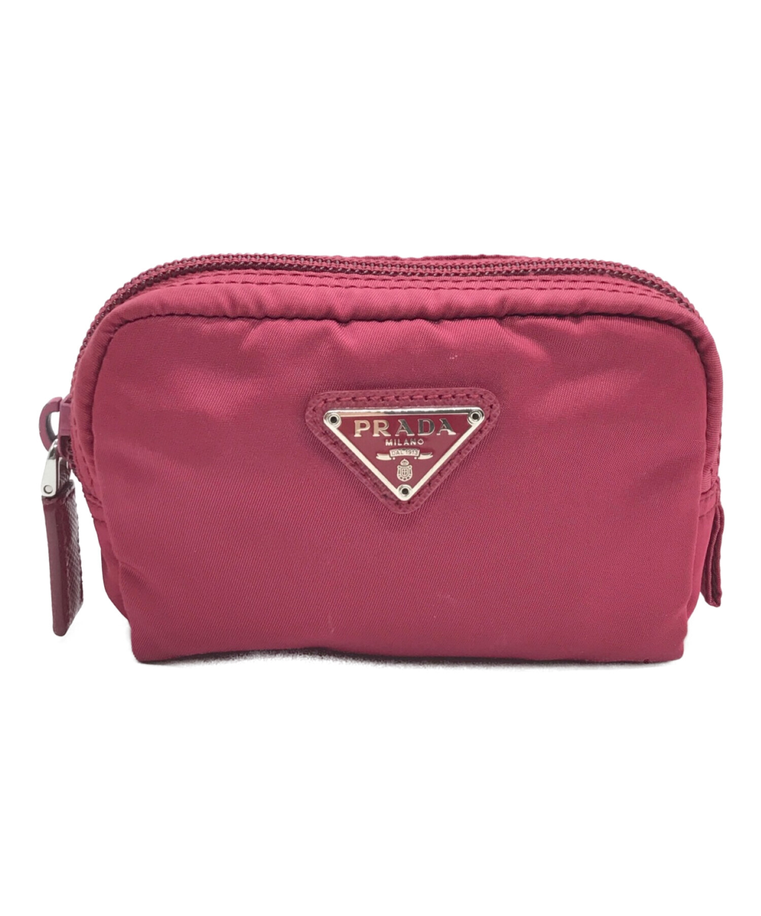 PRADA プラダ ポーチ 三角ロゴ ピンク ナイロン 小物入れ 財布 612｜プラダ