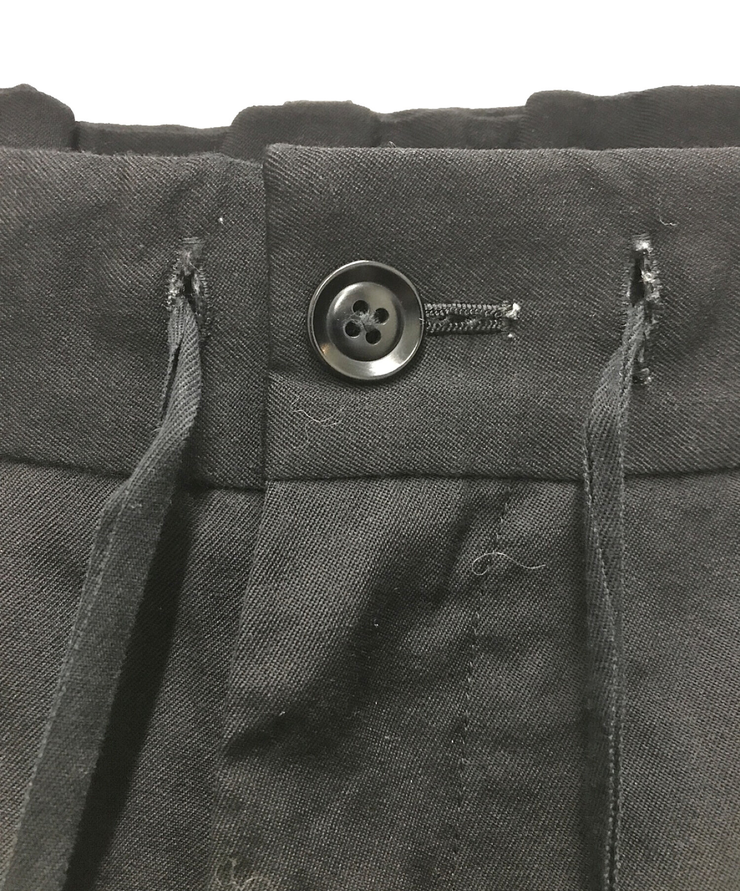 美品】yohji yamamoto シワギャバ 乗り気 サルエル パンツ ブラック 黒