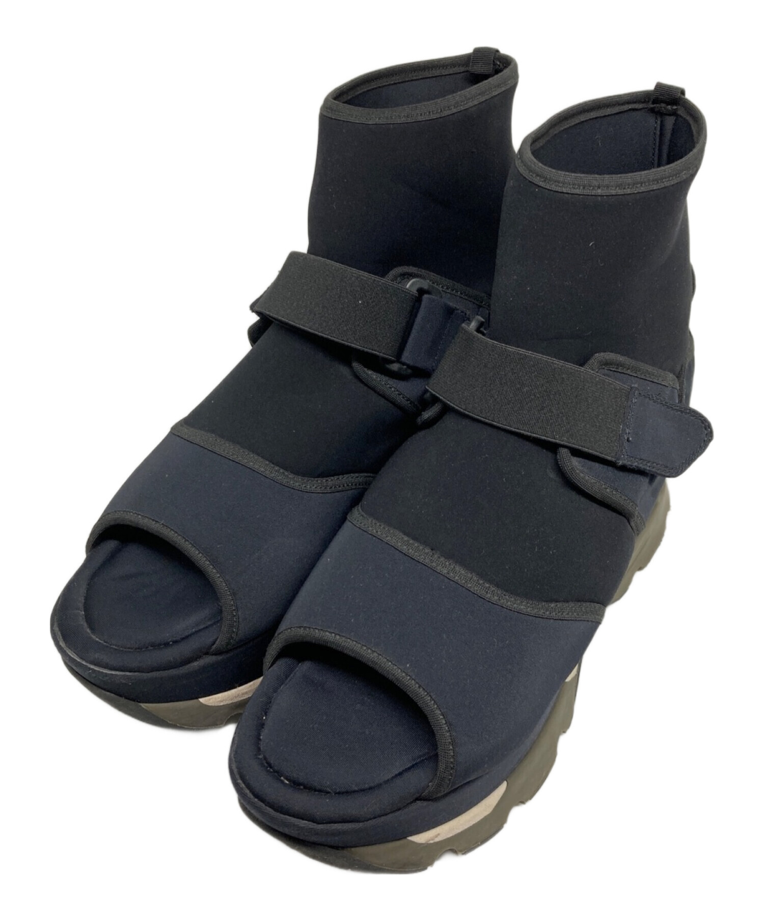 中古・古着通販】MARNI (マルニ) Contrast Panel Sandals ネイビー 