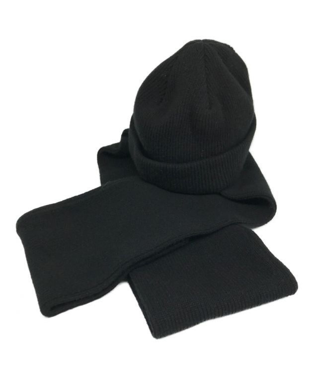 中古・古着通販】CLANE (クラネ) MUFFLER KNIT CAP ブラック｜ブランド 
