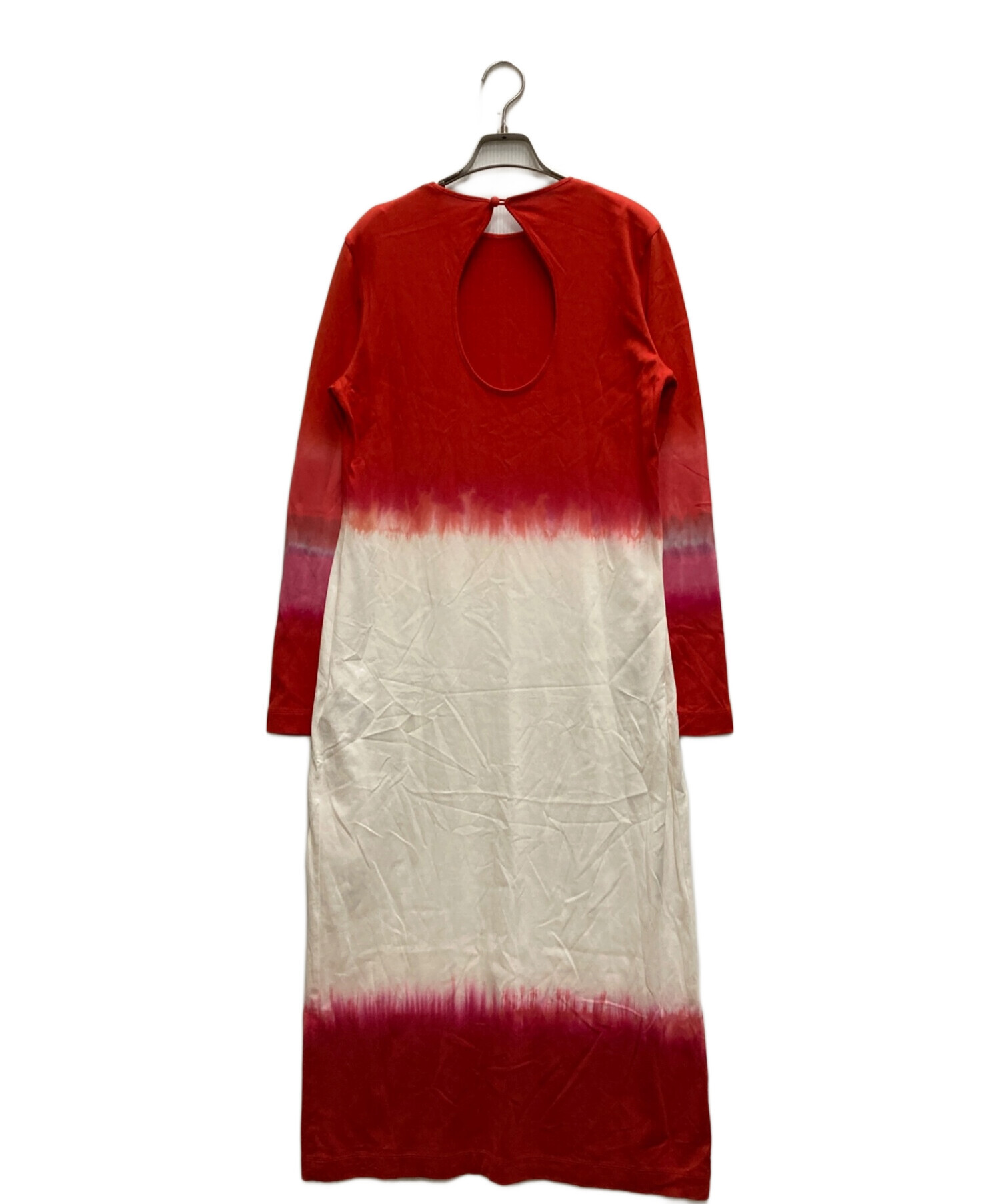 マメShibori Tie-Dyed Cotton Jersey Dress - 長袖・七分丈