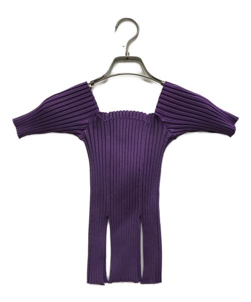 FETICO RIB KNIT SLIT TOP KHK size1 - ノースリーブ 