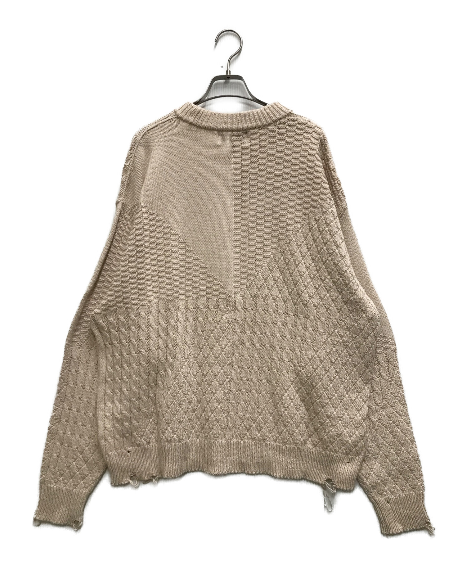 中古・古着通販】UNUSED (アンユーズド) DAMAGED KNIT ベージュ サイズ 