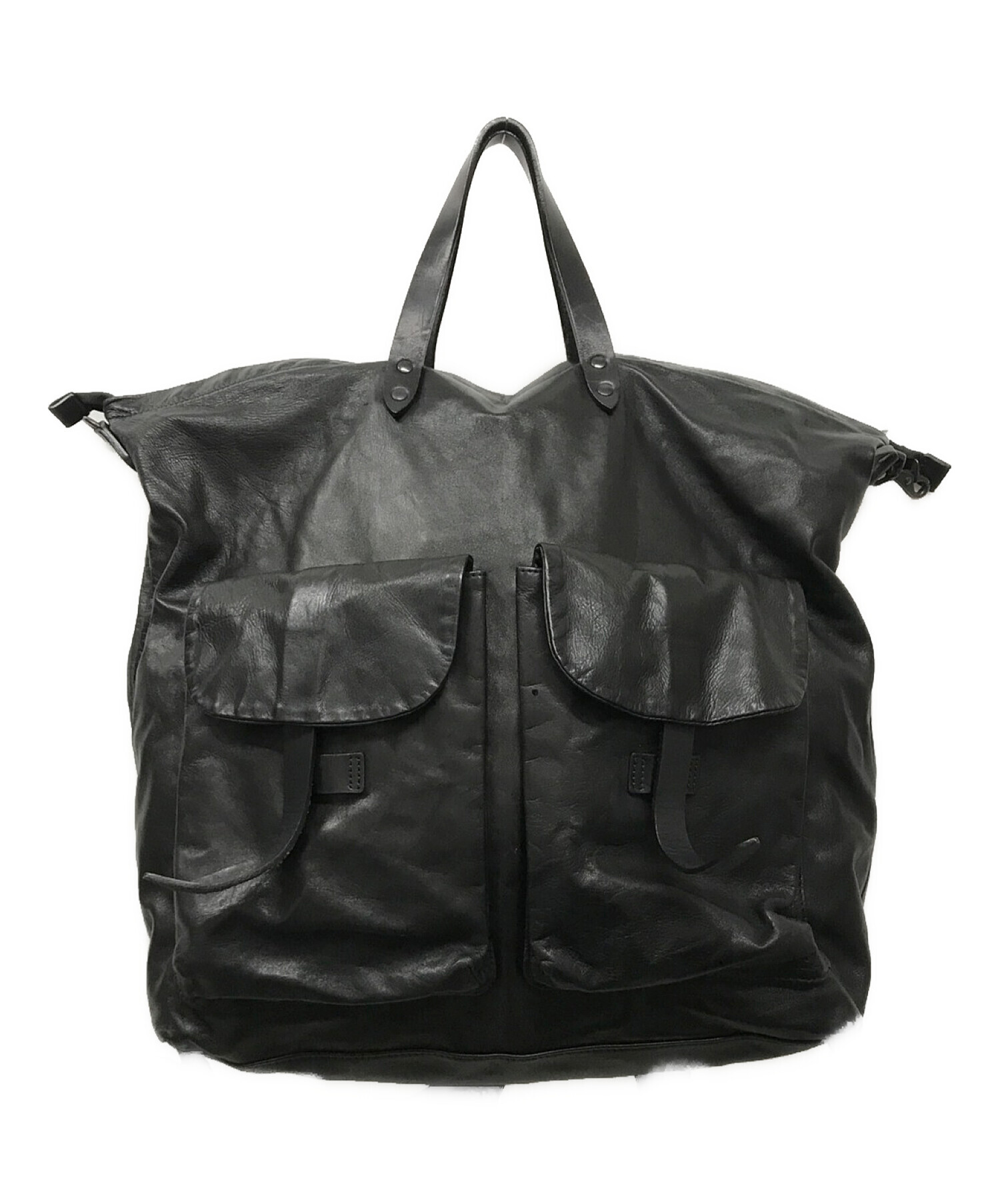 『YOHJI YAMAMOTO』2way ホースレザーバッグ YOHJI YAMAMOTO 2way ホースレザー バッグ ブラック 保存袋付