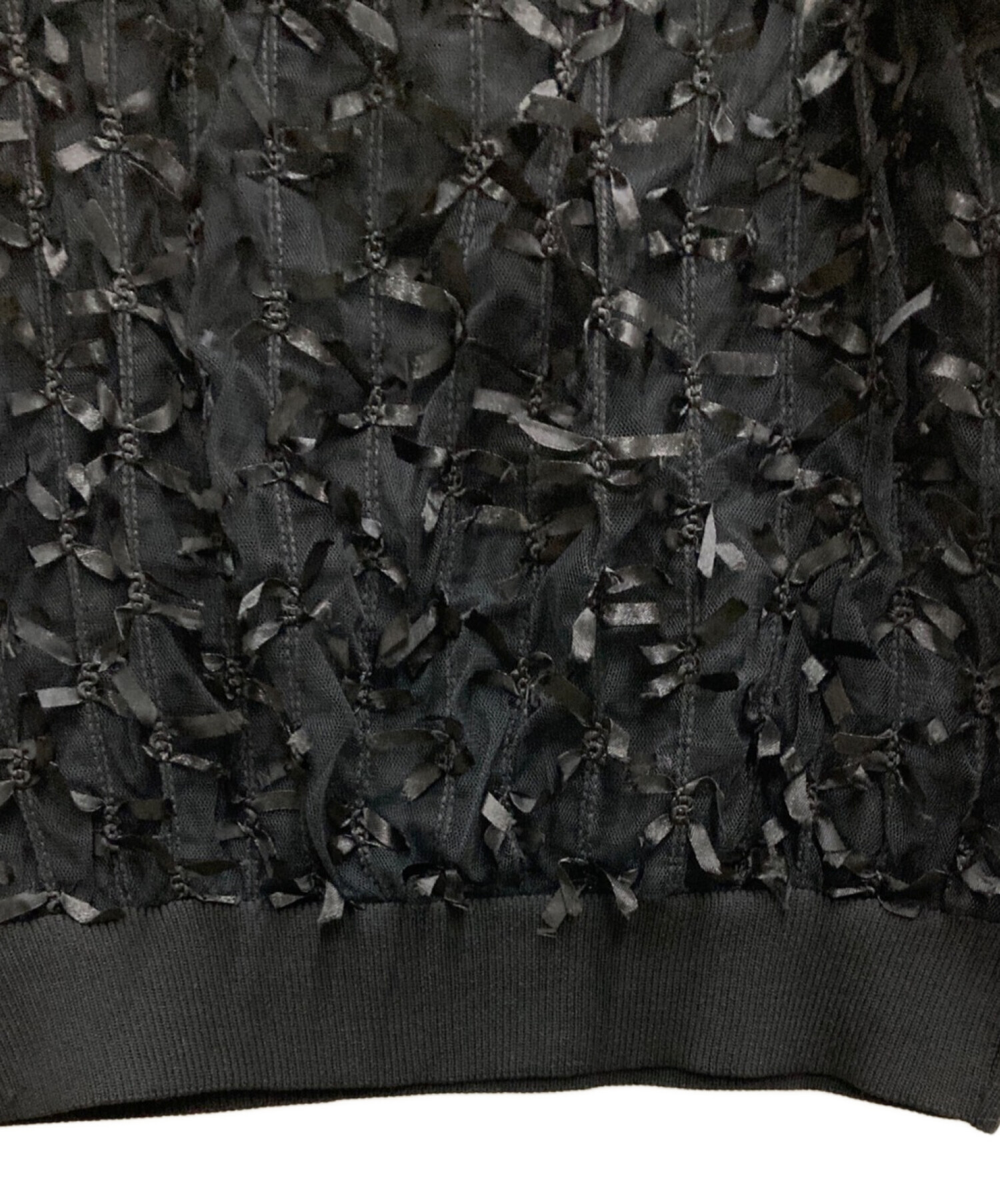 中古・古着通販】furfur (ファーファー) リボンマテリアルニットベスト 